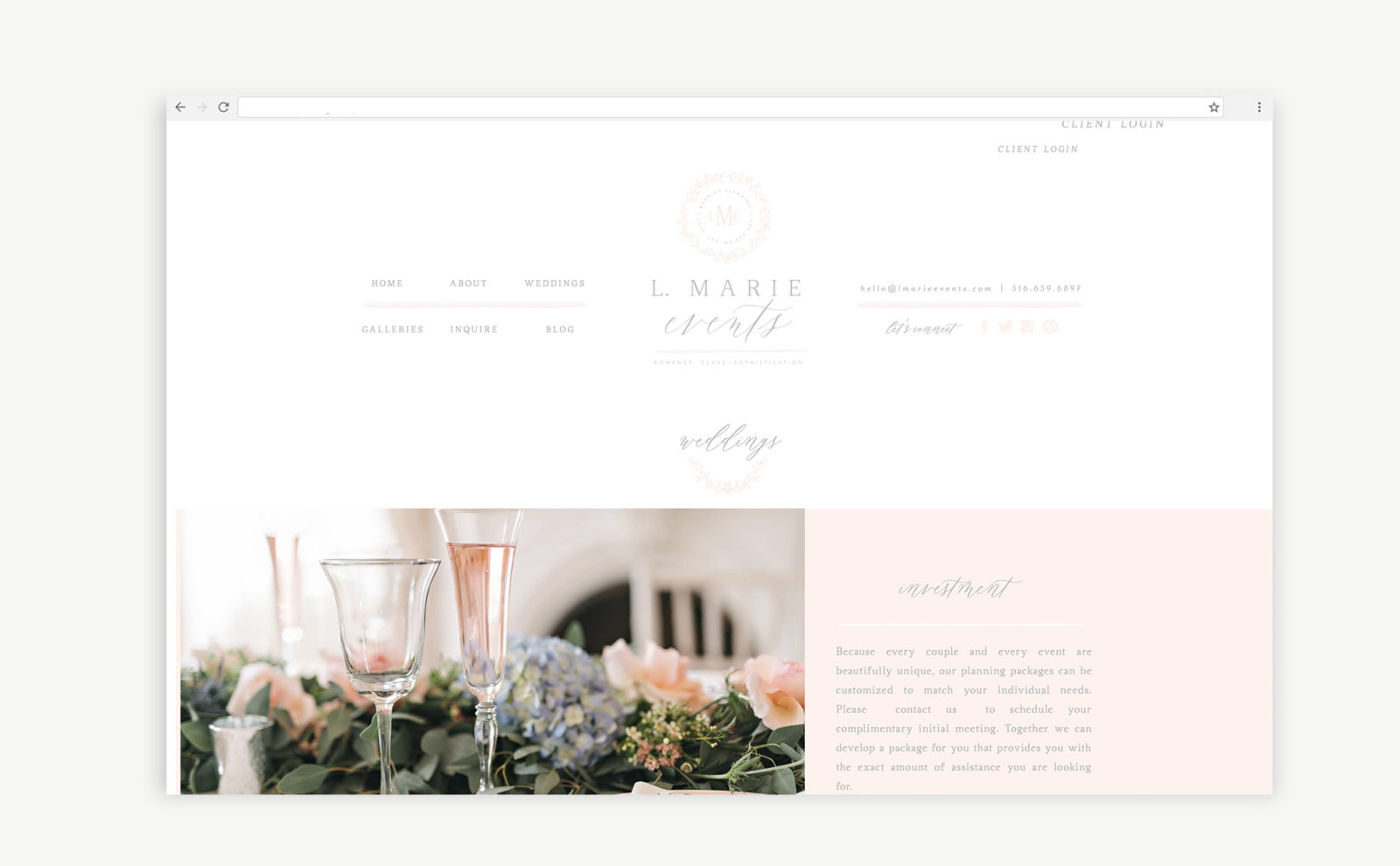 Brand Launch for Long Island Wedding Planner L. Marie Events