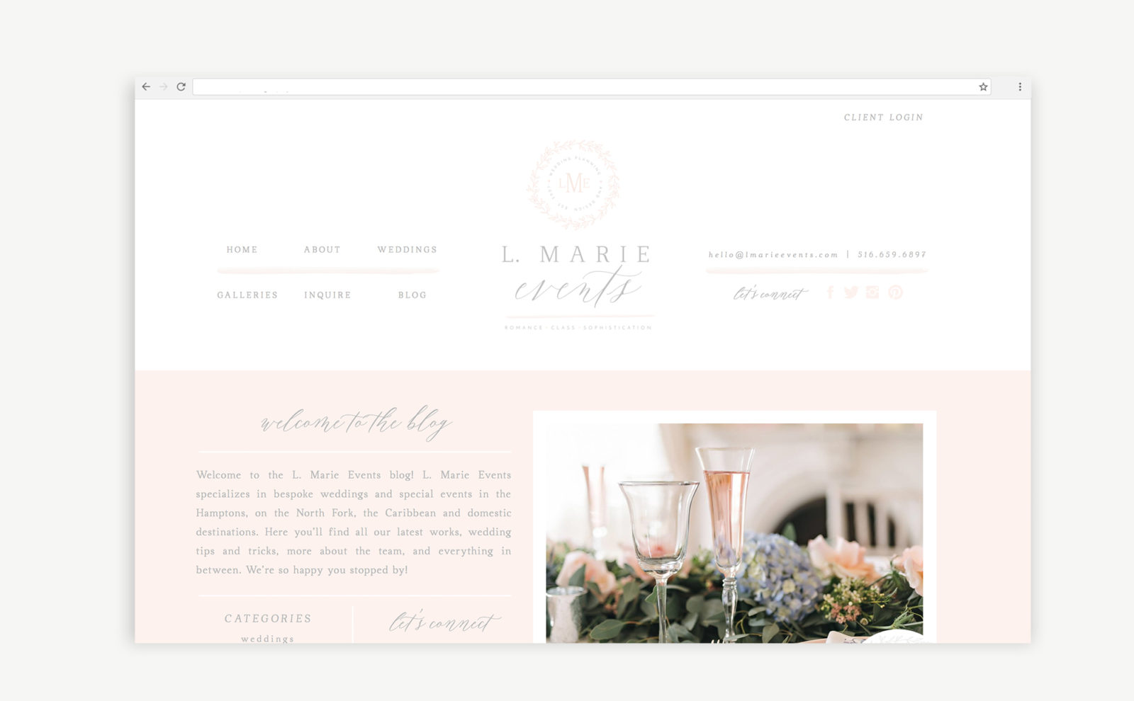 Brand Launch for Long Island Wedding Planner L. Marie Events