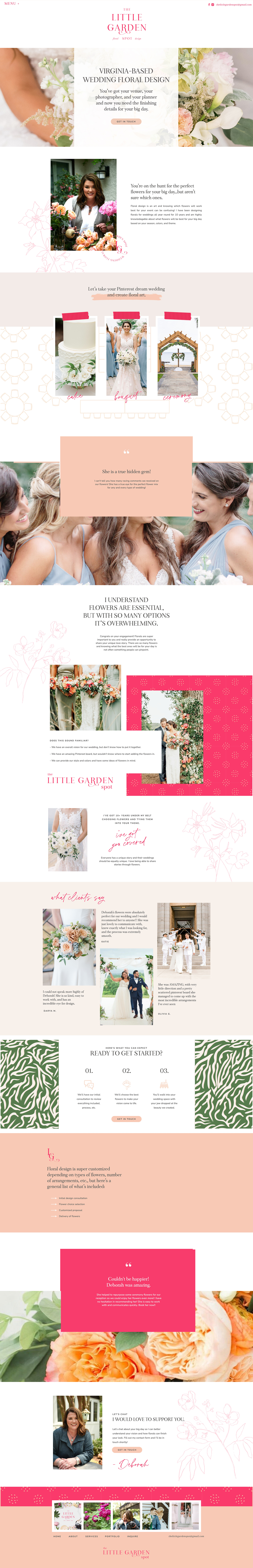 custom showit website / showit designer / wedding business website / wedding florist logo