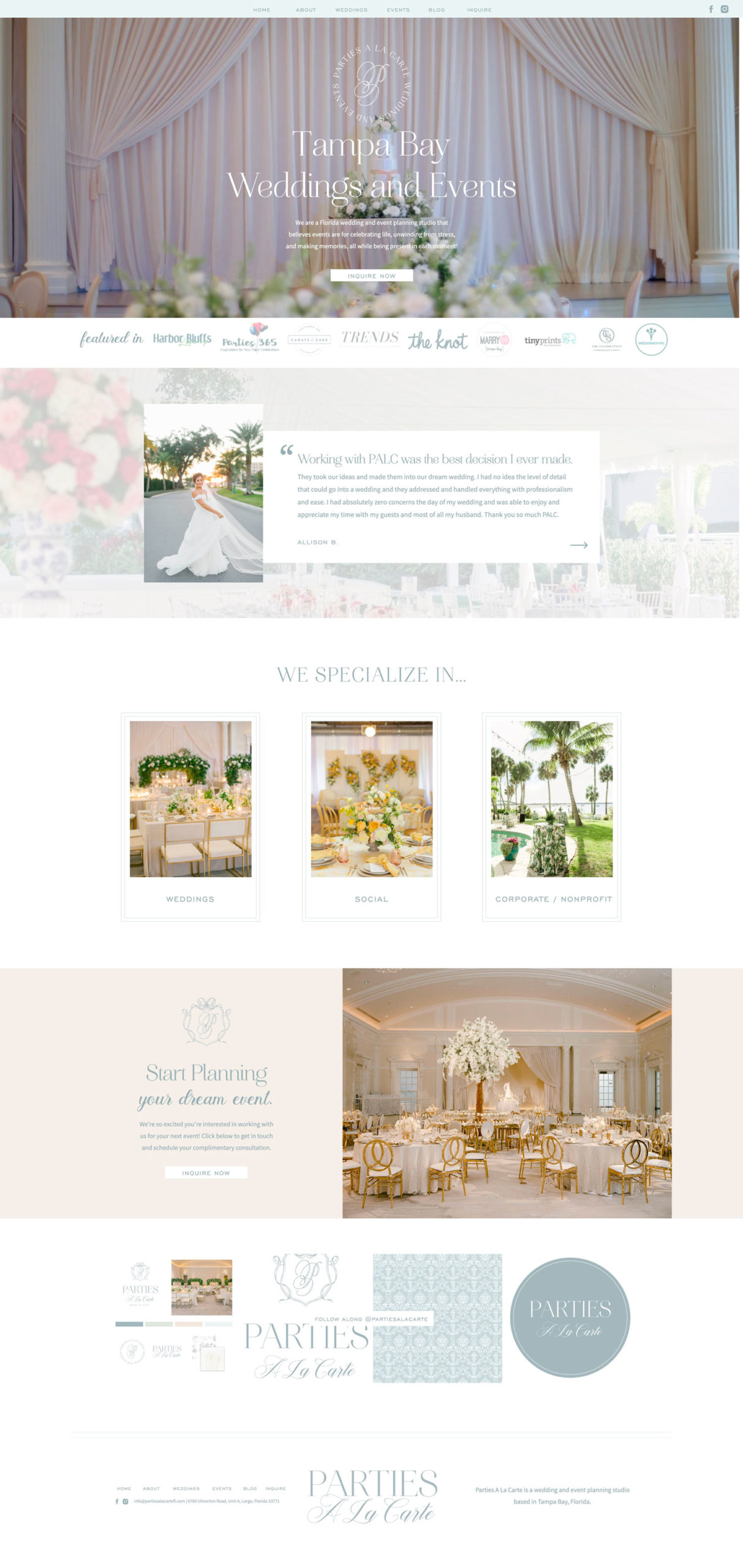 showit website / custom showit / showit web designer / wedding planner website / branding for creatives 