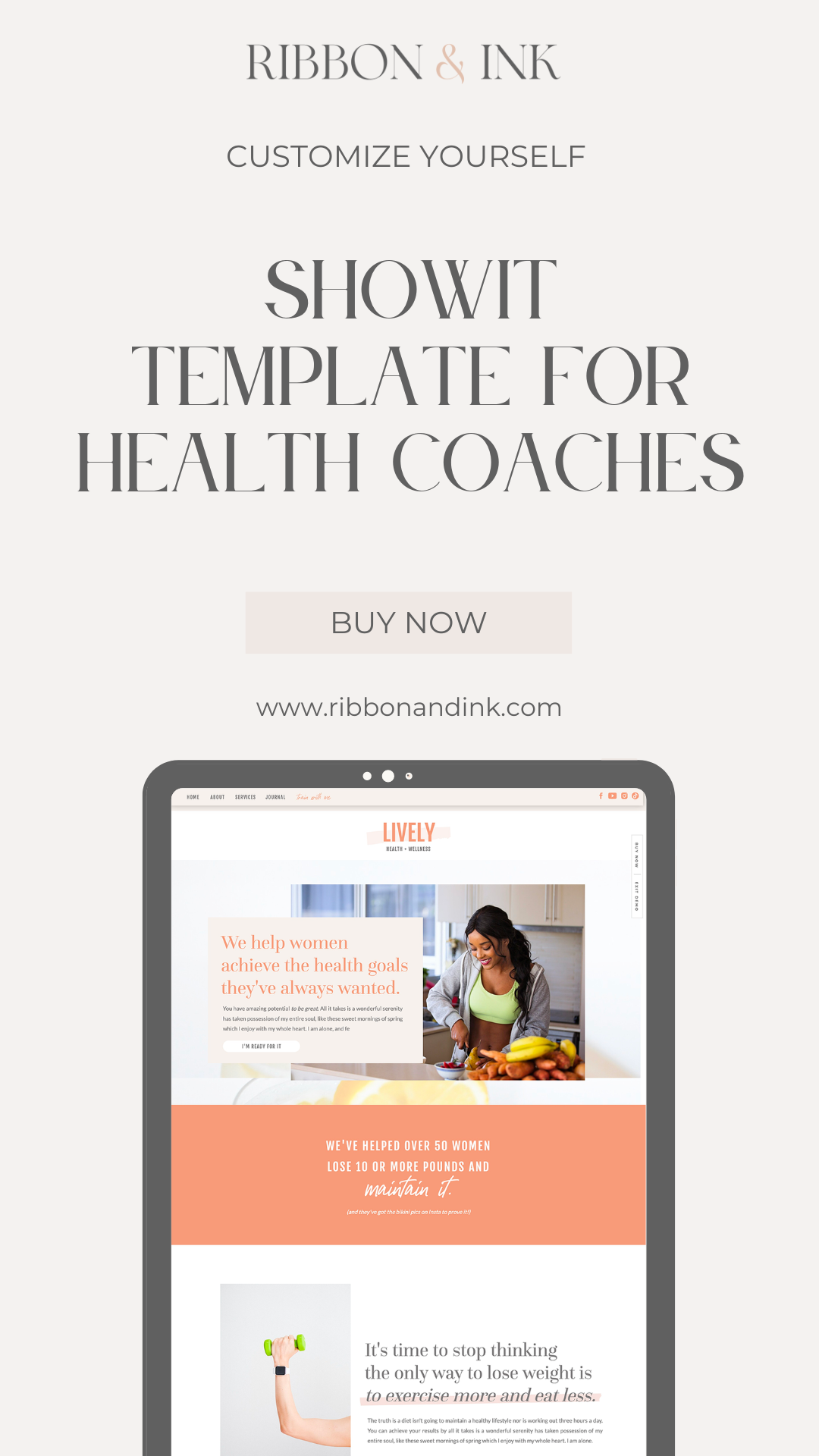 Showit Website Template for Health and Wellness Coaches