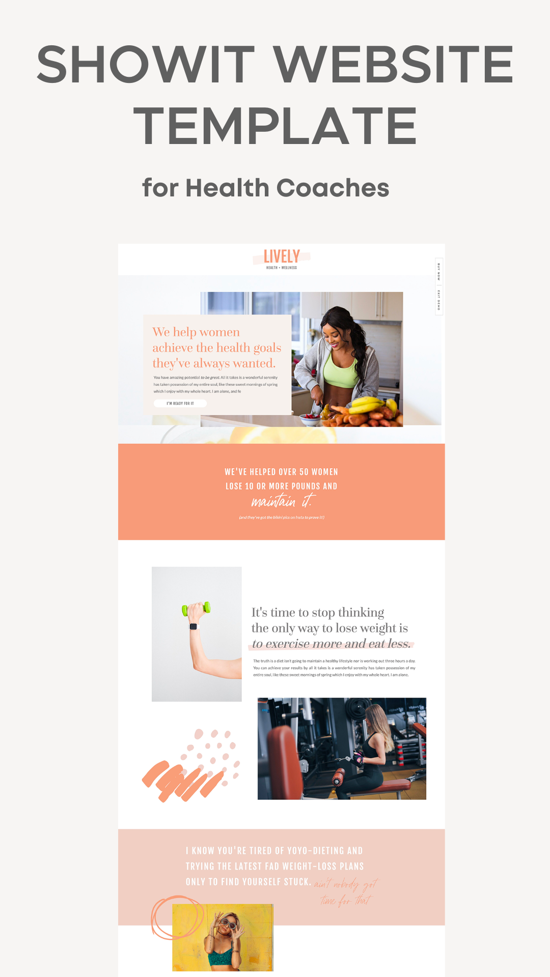 showit website template for health, wellness, fitness trainers and coaches / showit website for creatives and small businesses / showit designer
