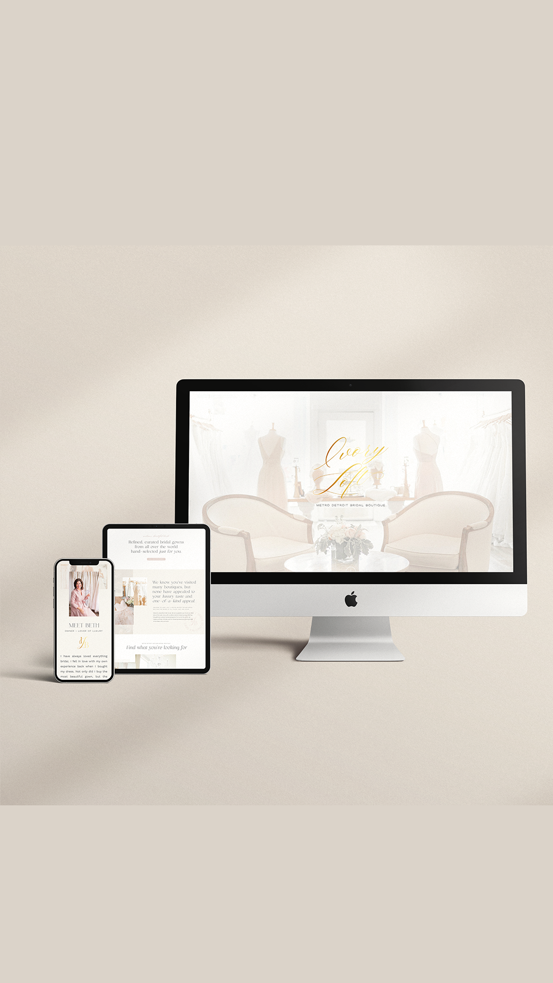 custom showit website for wedding businesses and creatives / wedding boutique website / wedding boutique logo