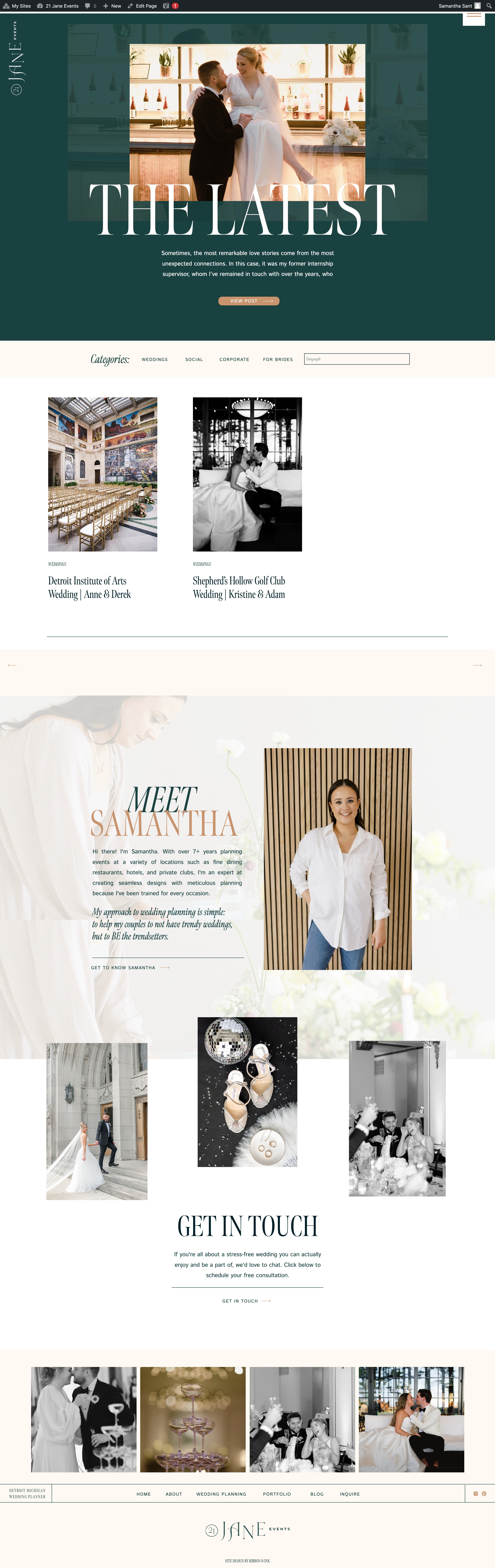 custom showit website for wedding planner / showit designer / wedding planner website / modern website template / blog design