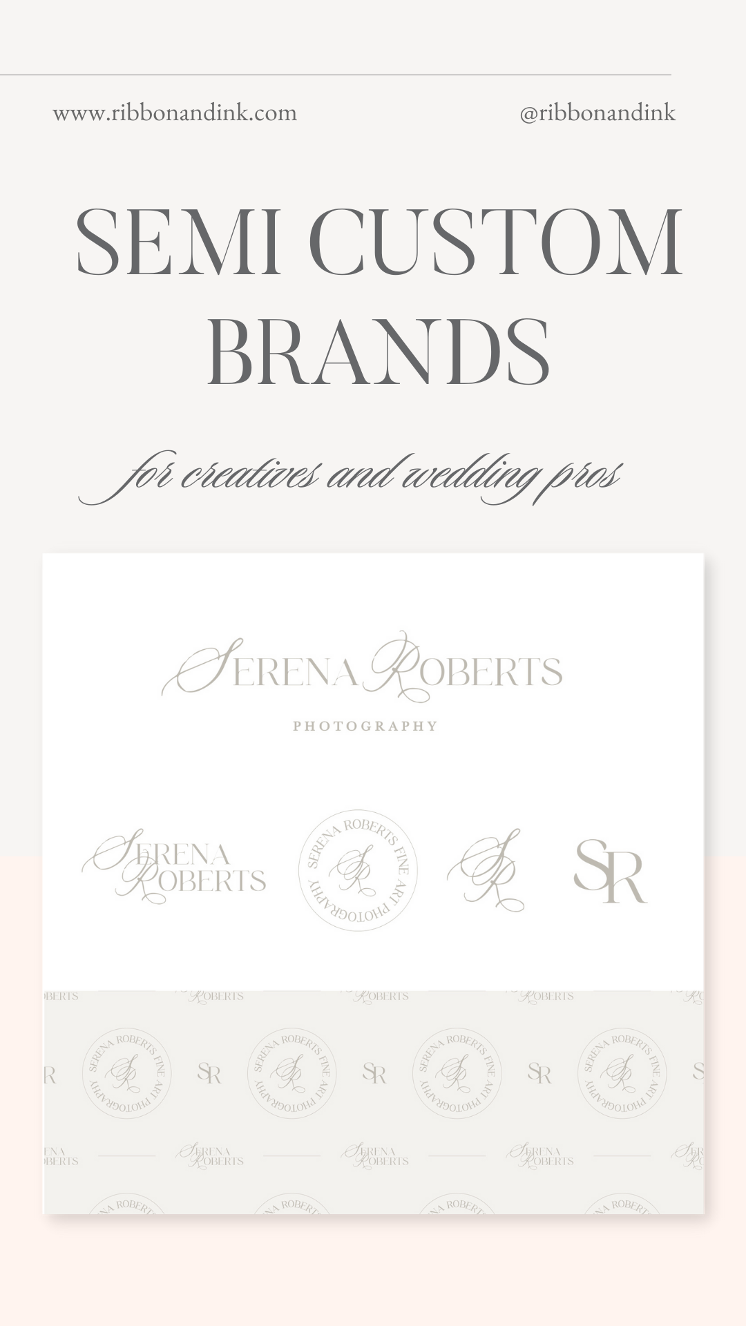 semi custom branding for creatives and wedding pros / premade brand / logo / romantic