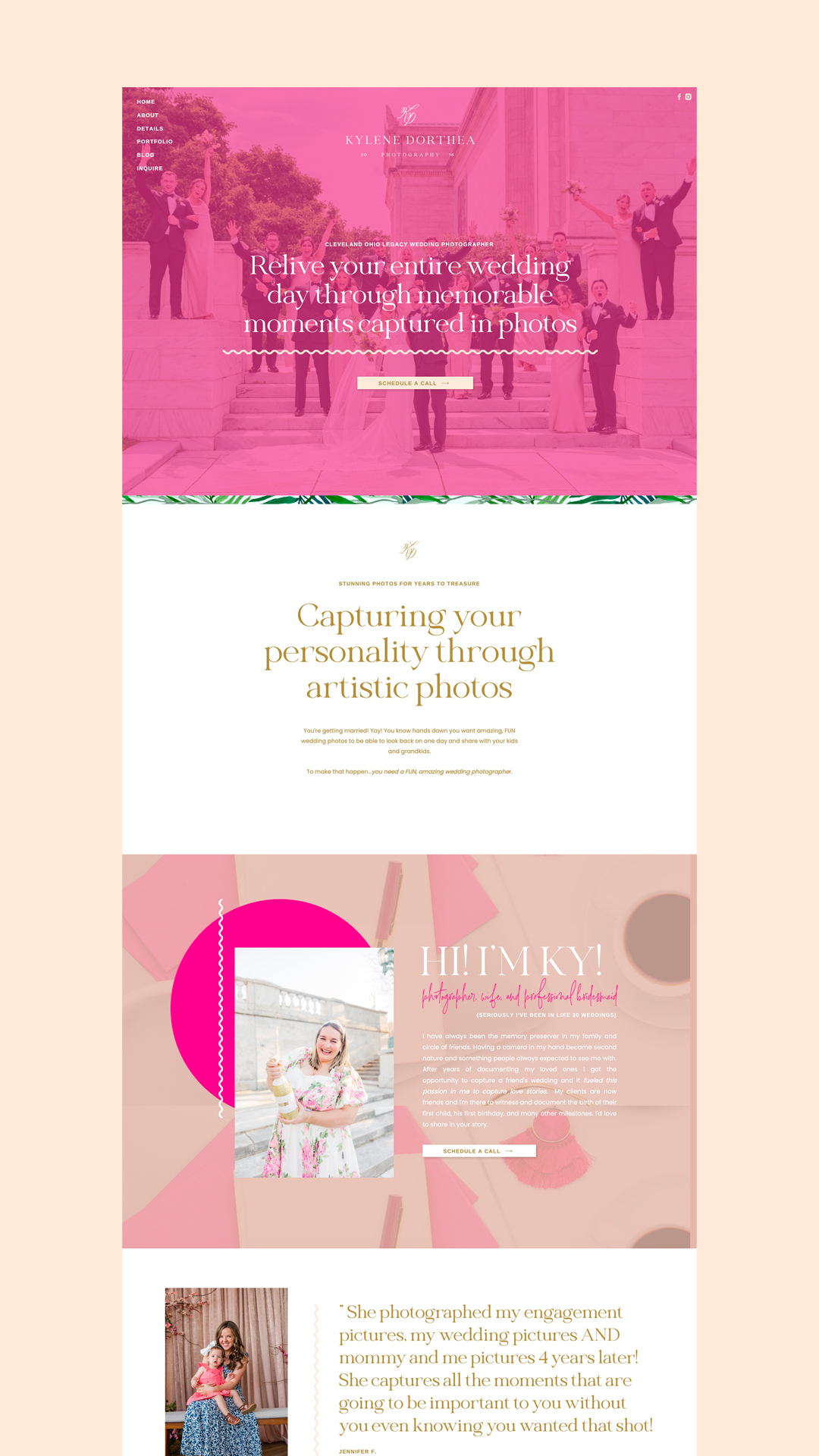 custom showit website for wedding photographer