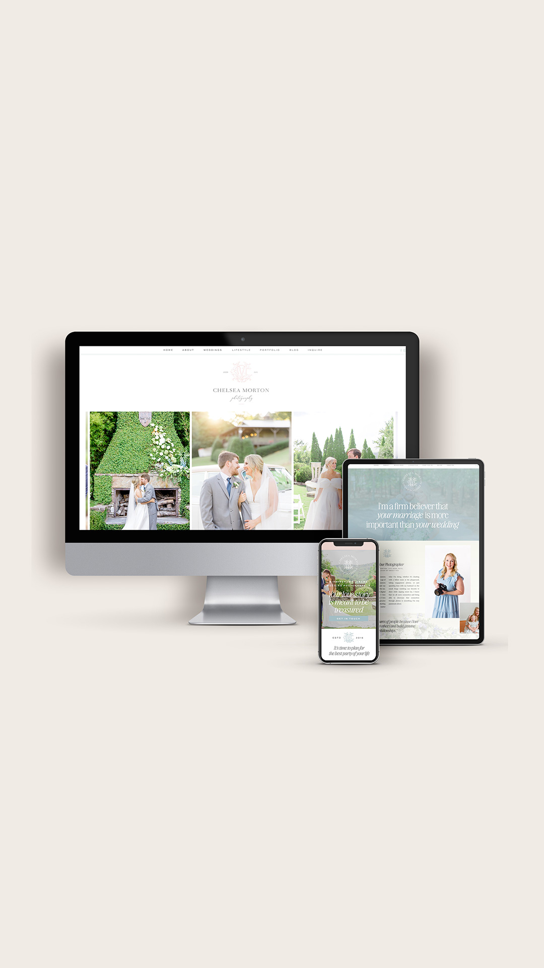 custom showit website for wedding planner / showit designer / wedding planner website / modern website template