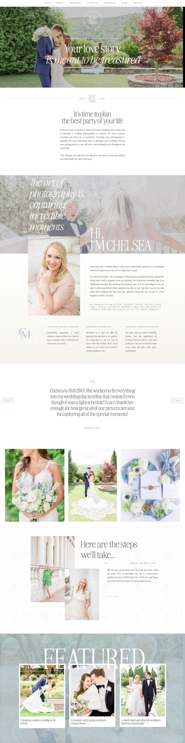 custom showit website for wedding planner / showit designer / wedding planner website / modern website template