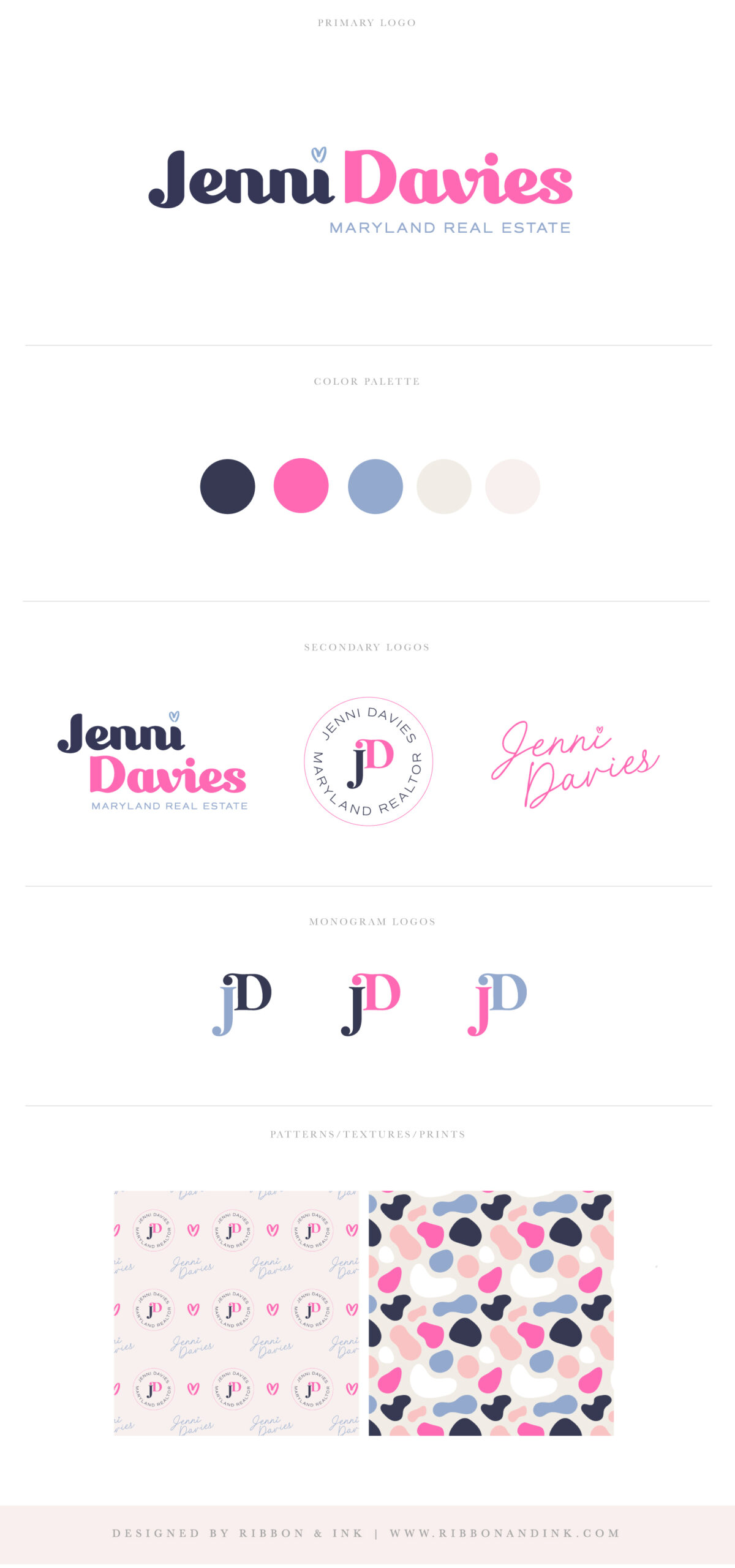 brand board / branding / realtor logo / hot pink / navy 