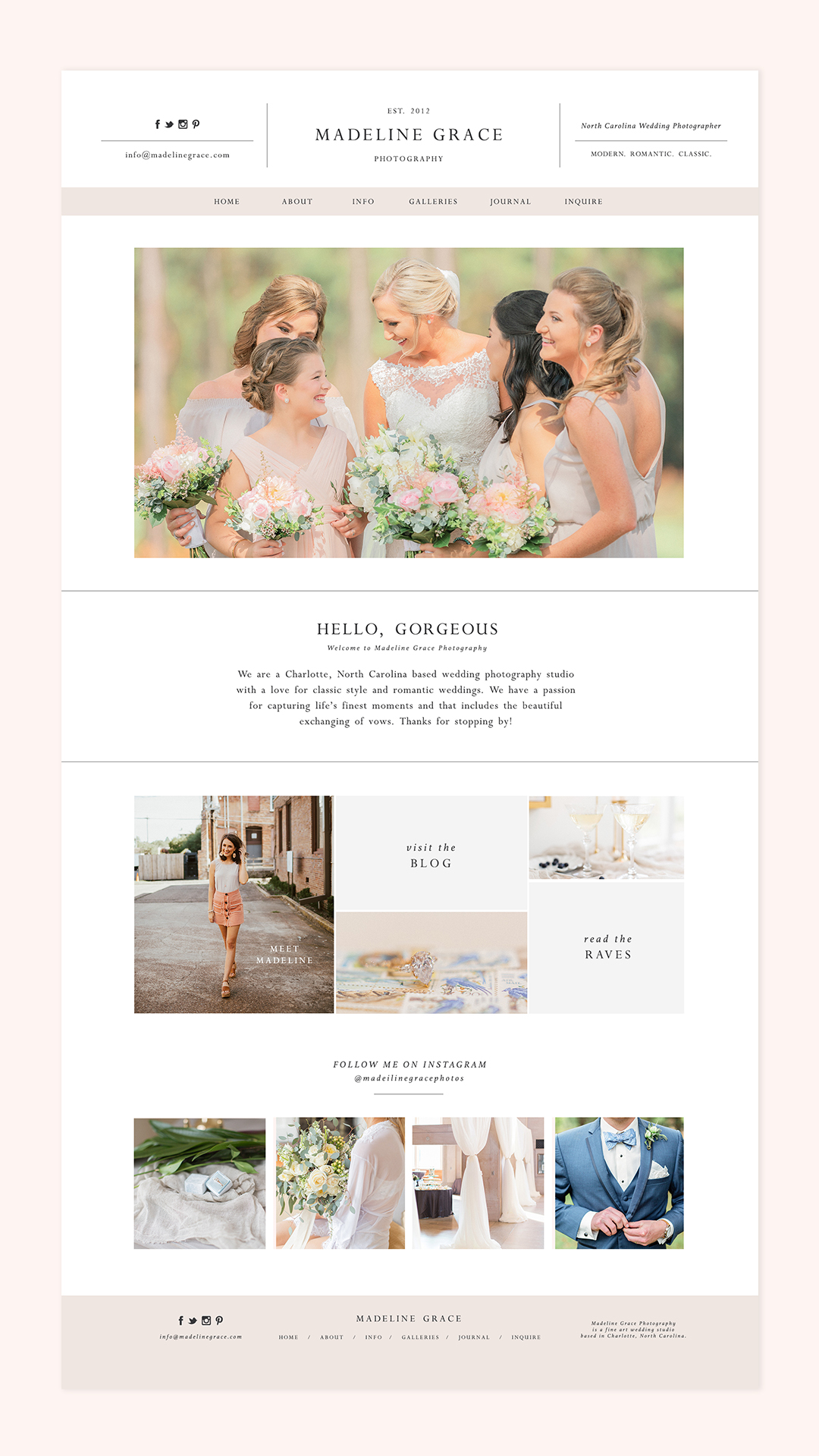 Wedding Venue Website Website Theme Boudoir Photographer Florist Showit Website Template for Photographer Wedding Photographer