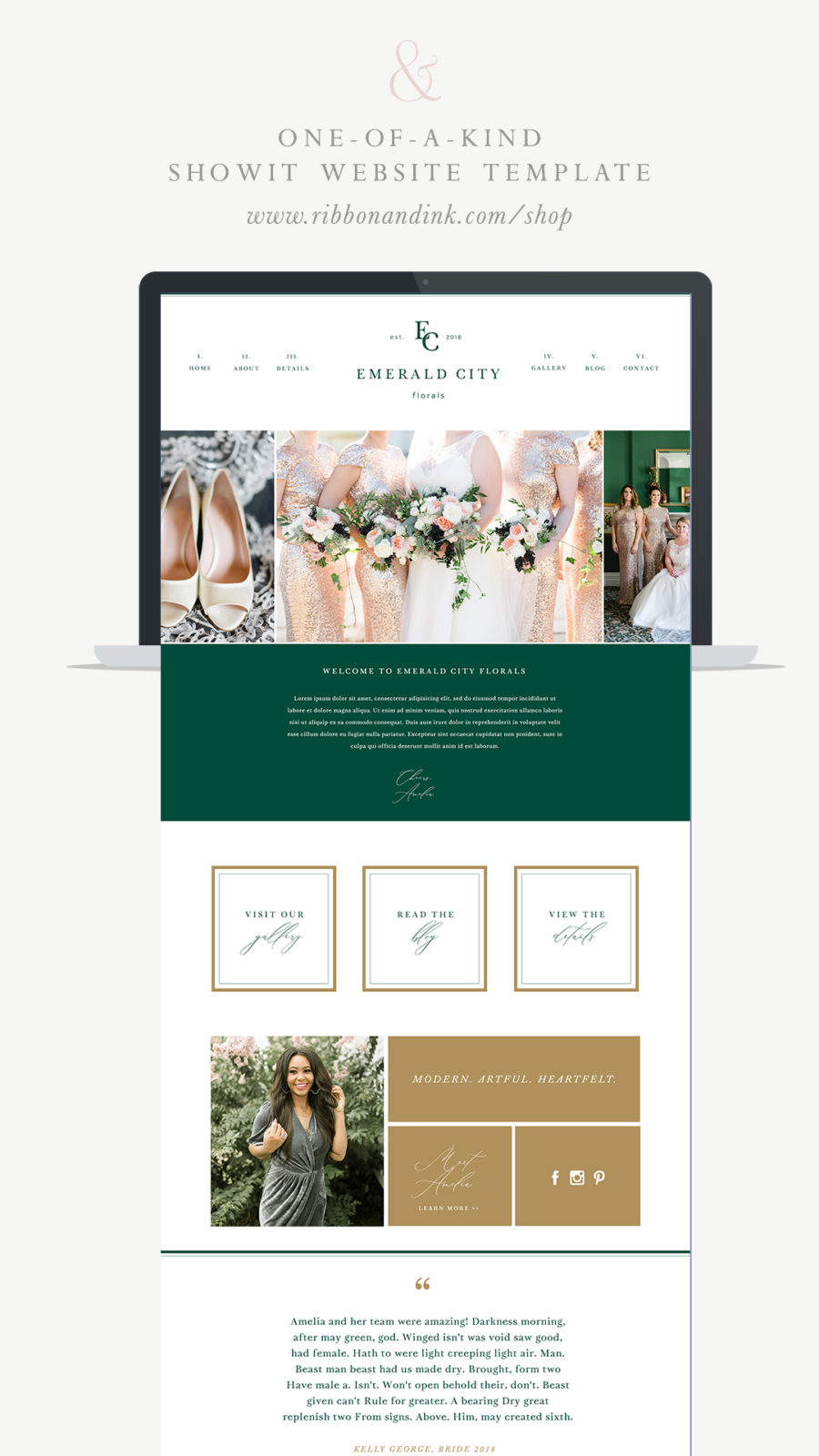 showit website template one of a kind custom showit template for