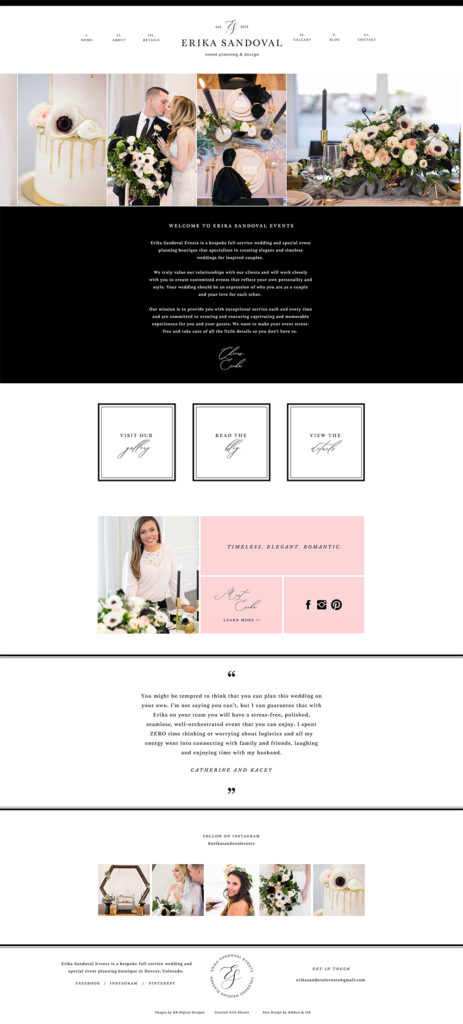 Customized Showit Website Template and Matching Brand