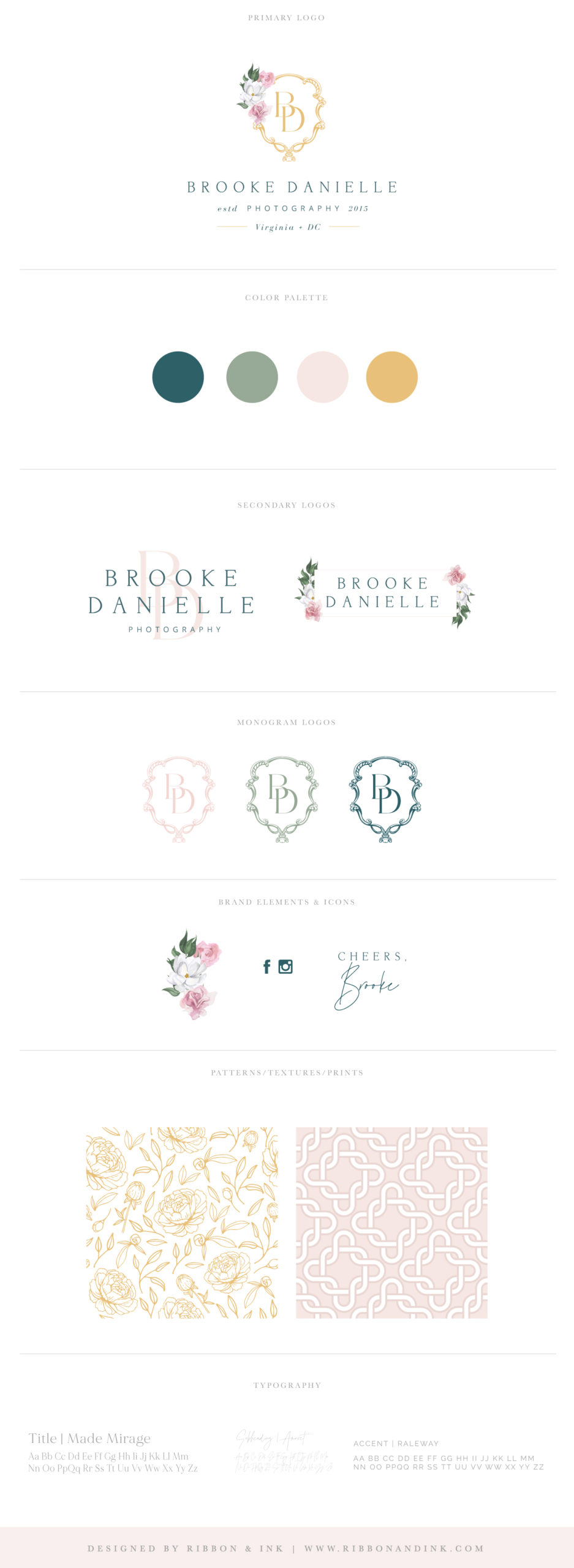 branding for creatives / brand board / wedding photographer logo / branding designer / brand design / identity / virginia wedding photographer / ribbon and ink