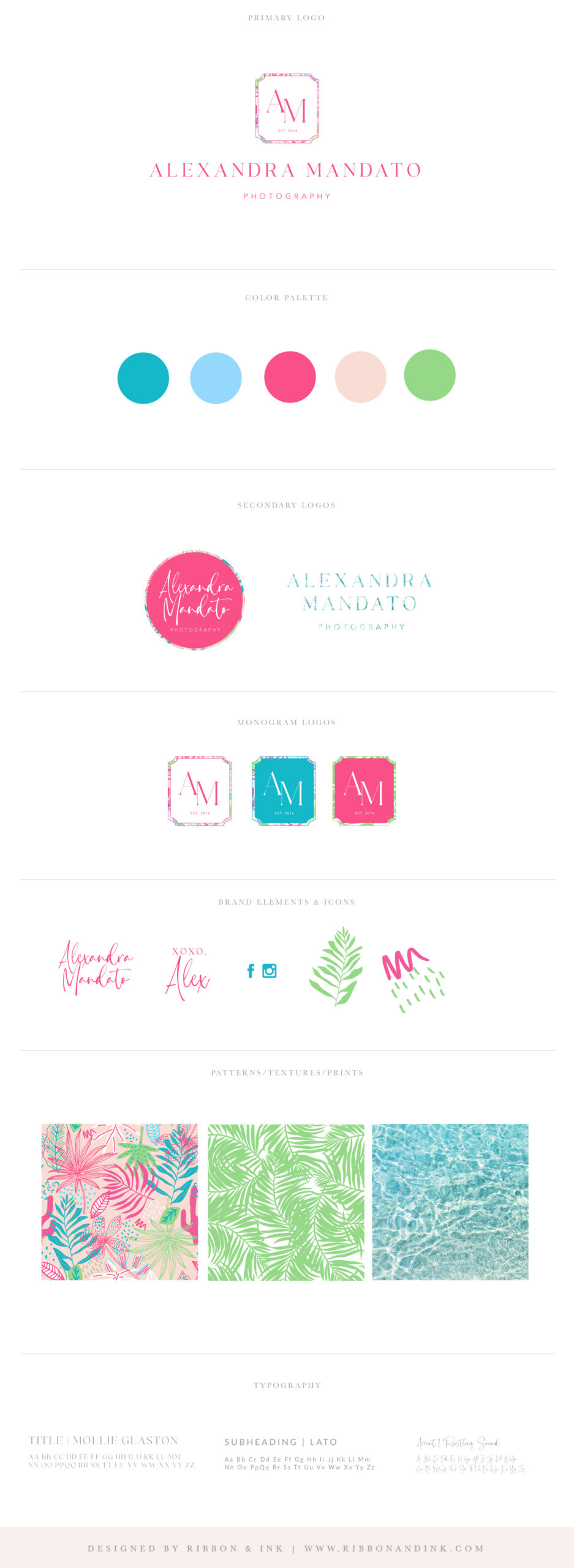 branding for photographers / branding for wedding businesses / brand board / brand identity / bright and bold design / colorful / logo