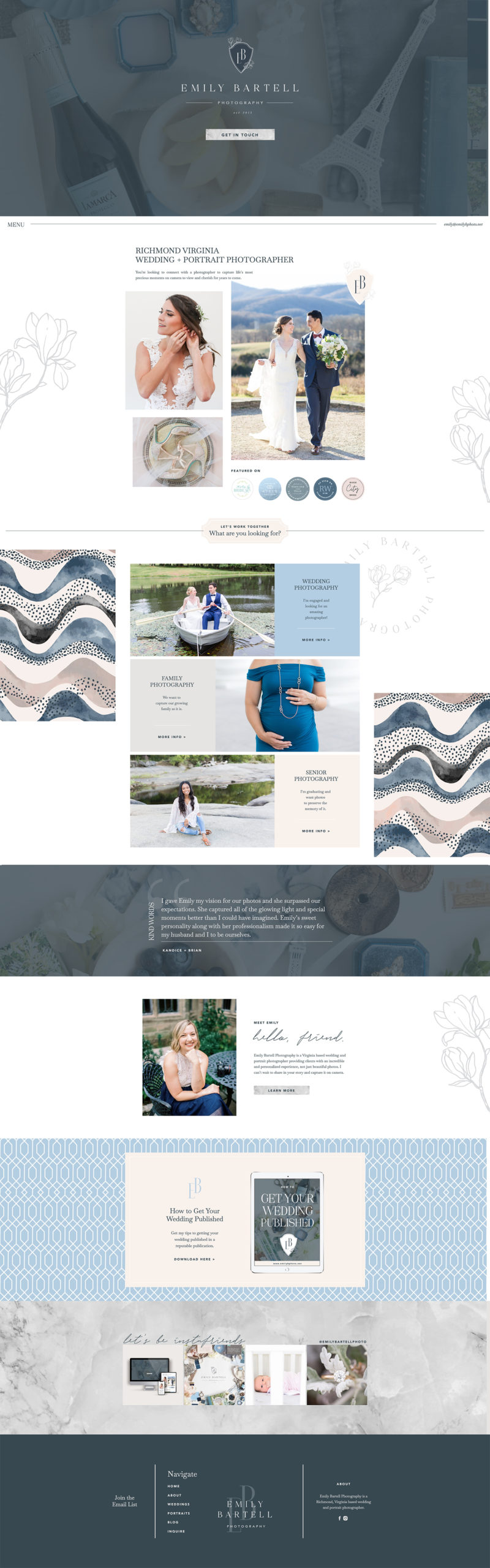 custom showit website / showit designer / wedding photographer website / branding for creatives and wedding businesses