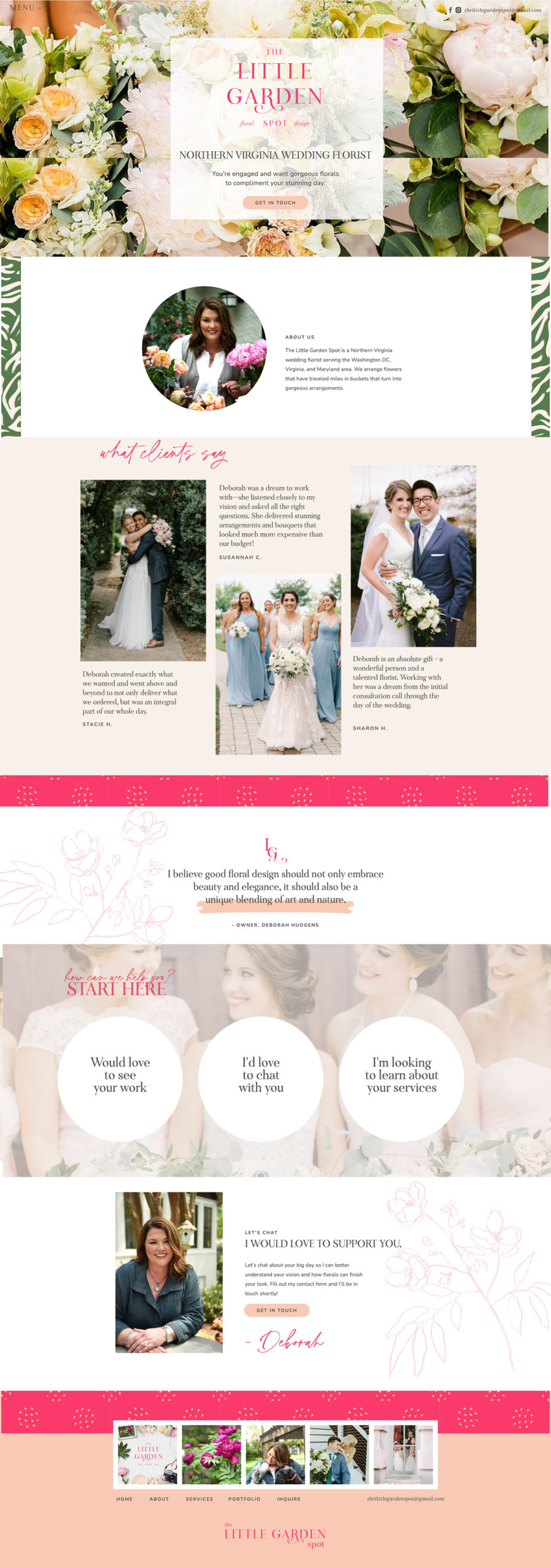 custom showit website / showit designer / wedding business website / wedding florist logo