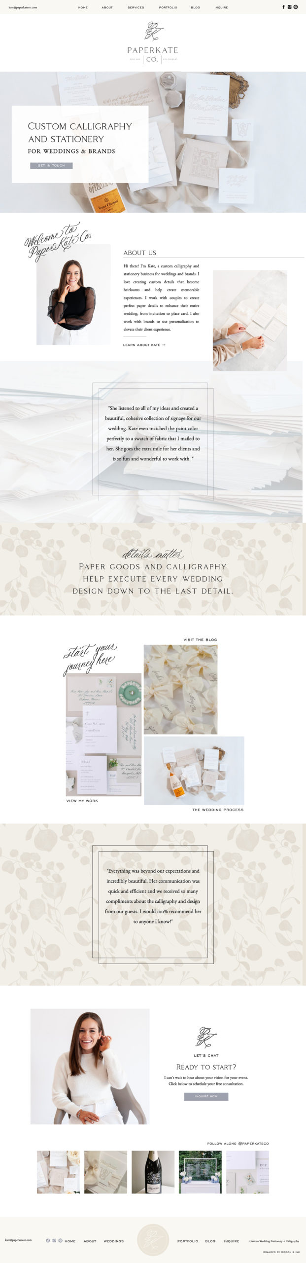 custom showit website / showit designer / showit design partner / website for wedding stationery business / fine art