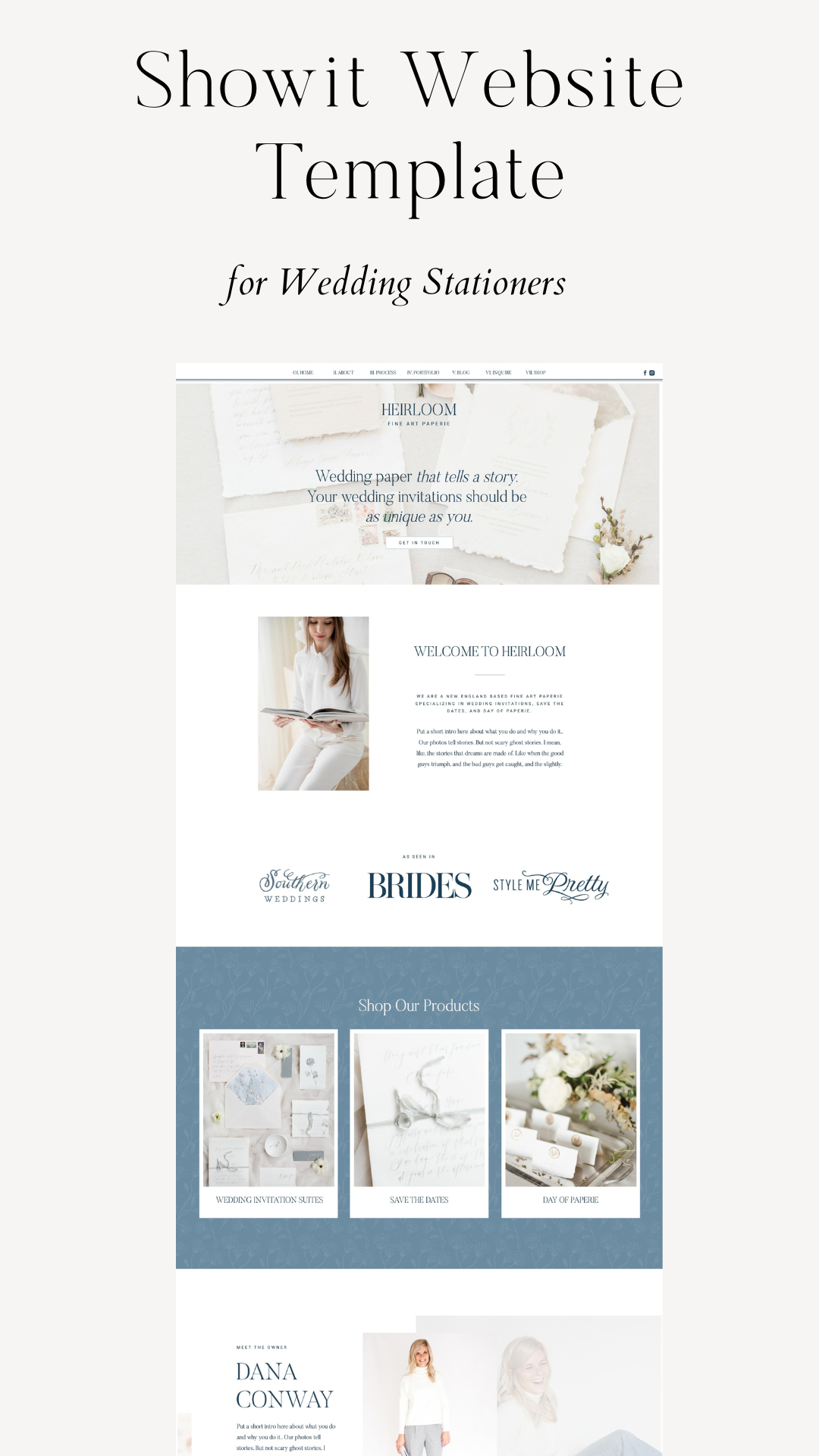 showit website template for wedding stationery / shop template / fine art / showit designer 