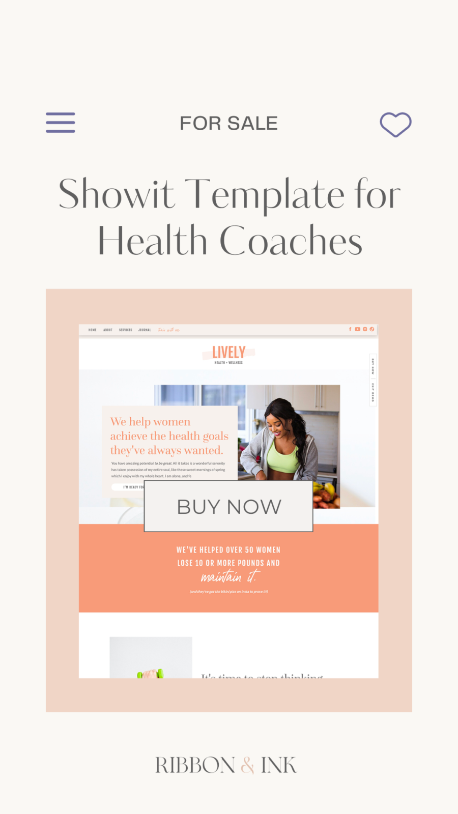 Showit Website Template for Health and Wellness Coaches