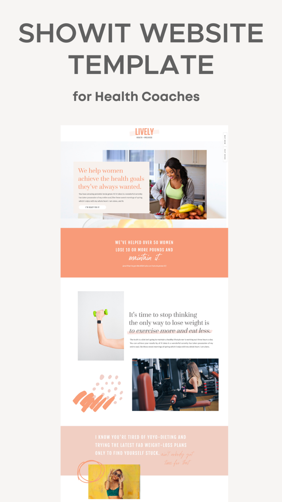 Showit Website Template for Health and Wellness Coaches