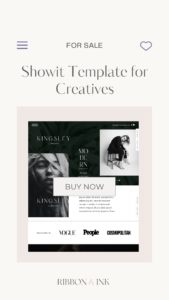 modern editorial showit website template for creatives photographers planners