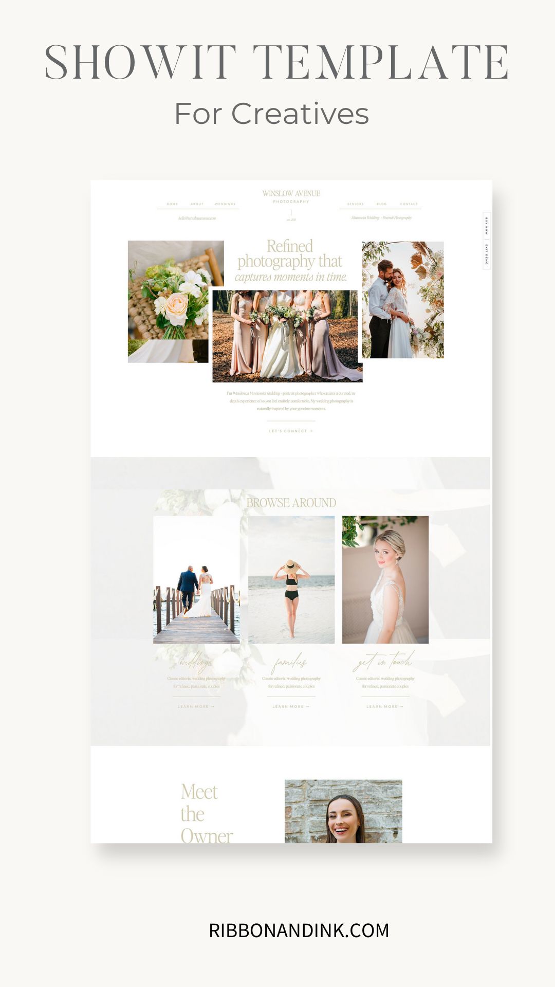 showit website template / modern / fine art / website for creatives and wedding photographers