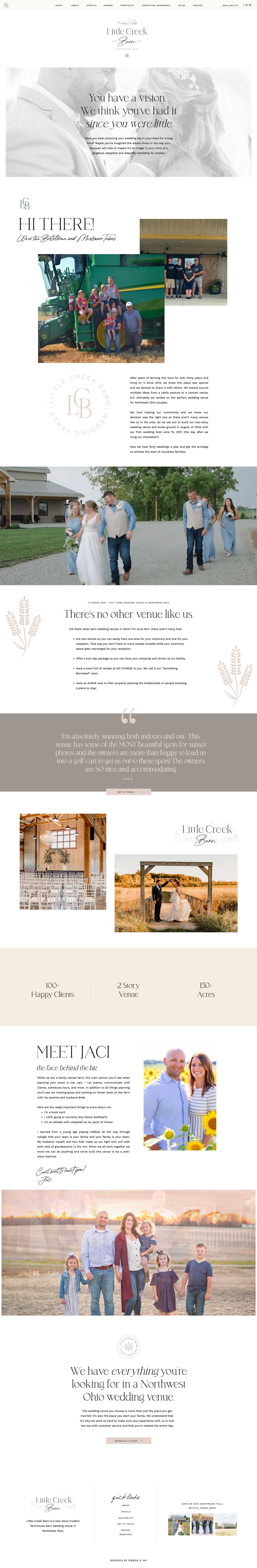 custom showit website for wedding venue / showit designer / wedding venue branding
