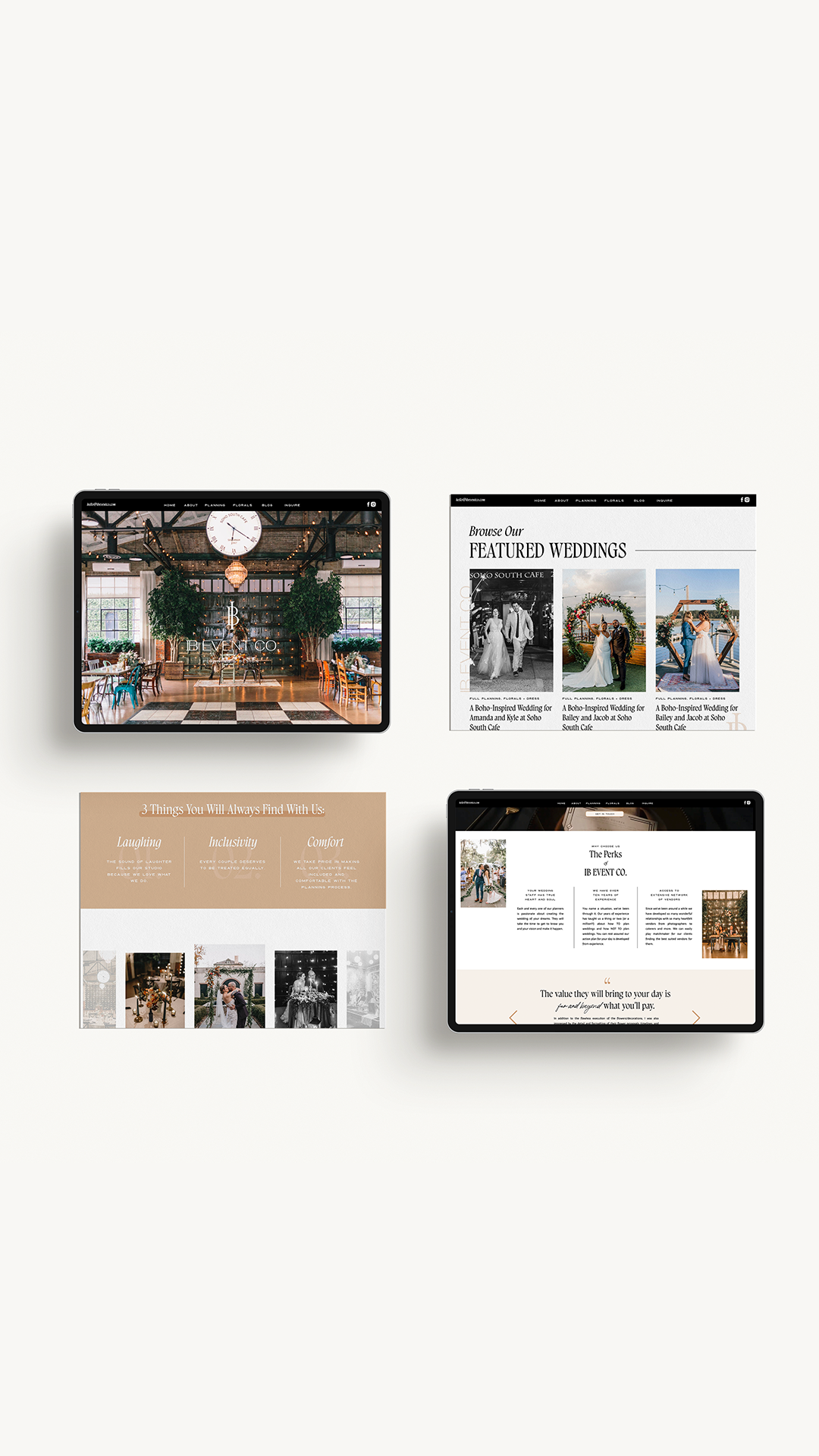 custom showit website for wedding planner / showit designer
