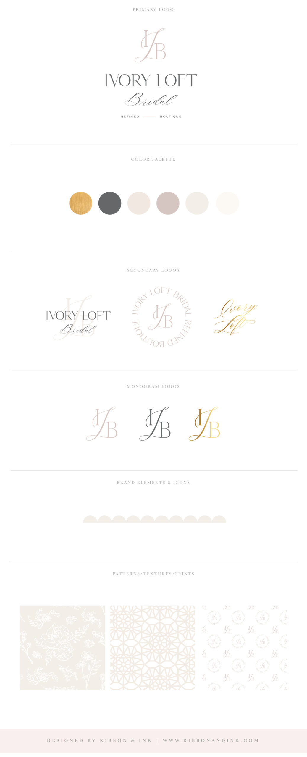branding for wedding pros and creatives / brand board / brand identity / bridal boutique logo