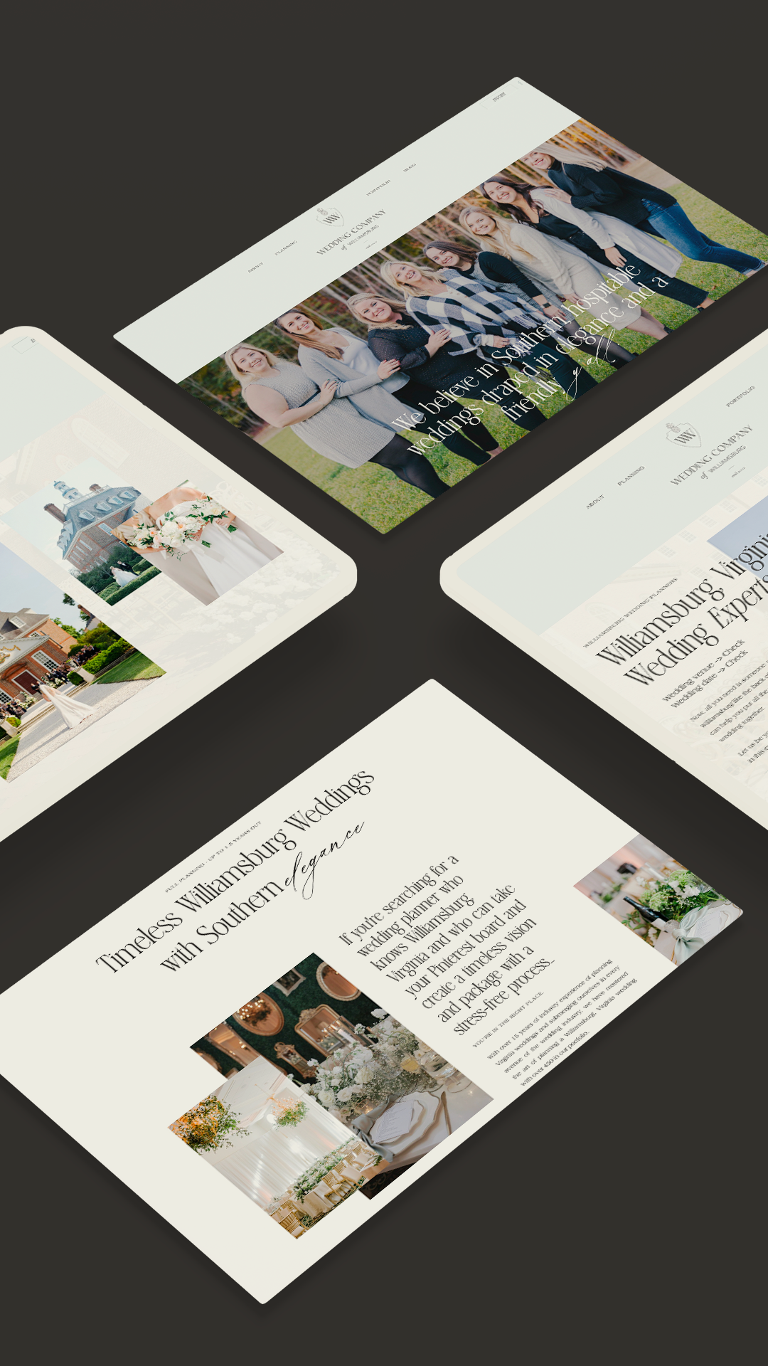 custom showit website for wedding planner / showit design partner / showit designer / branding for creatives