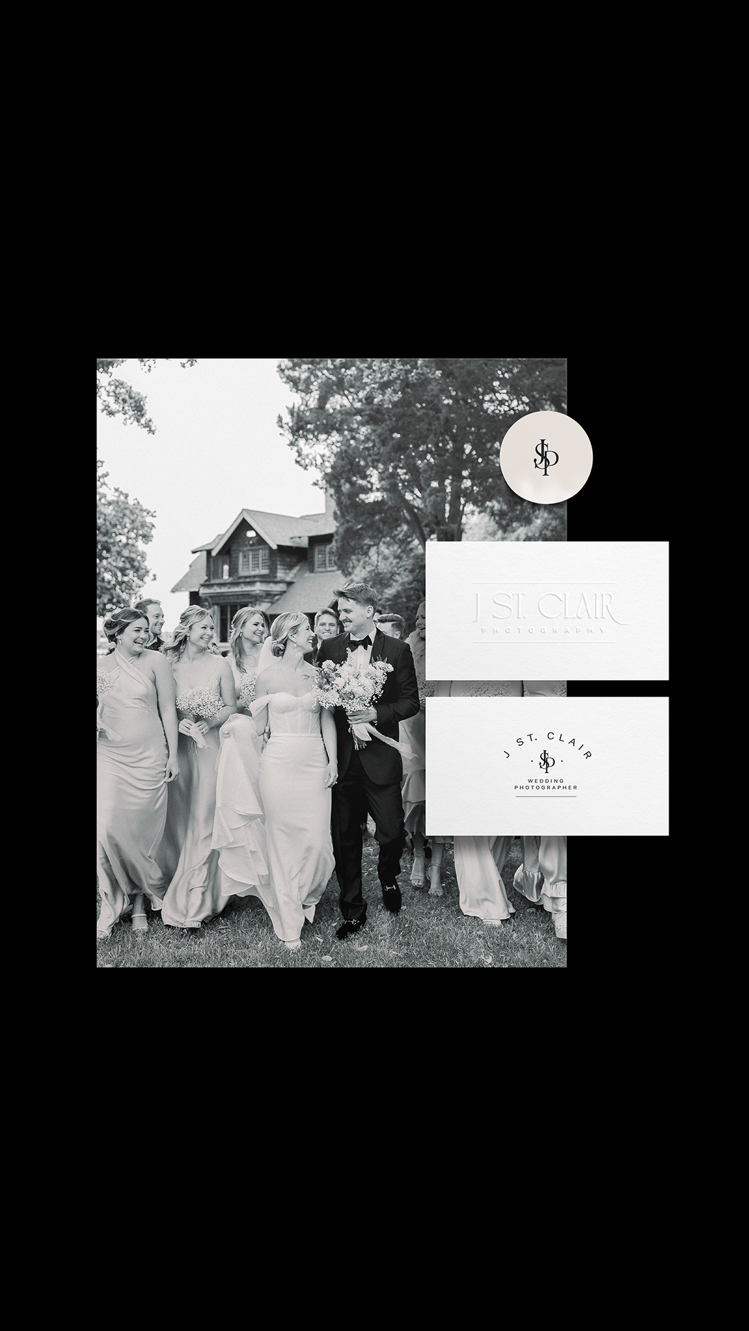 A custom brand identity and Showit website template customization for Virginia wedding photographer.