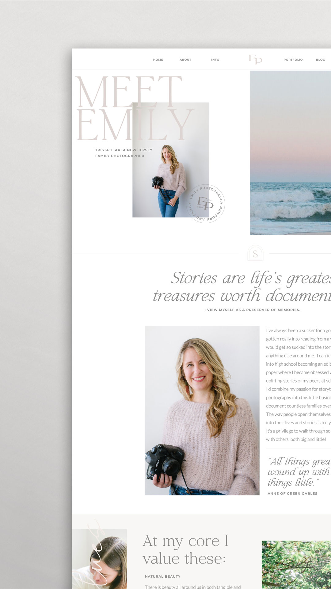 family photographer branding / showit website template / photographer website template