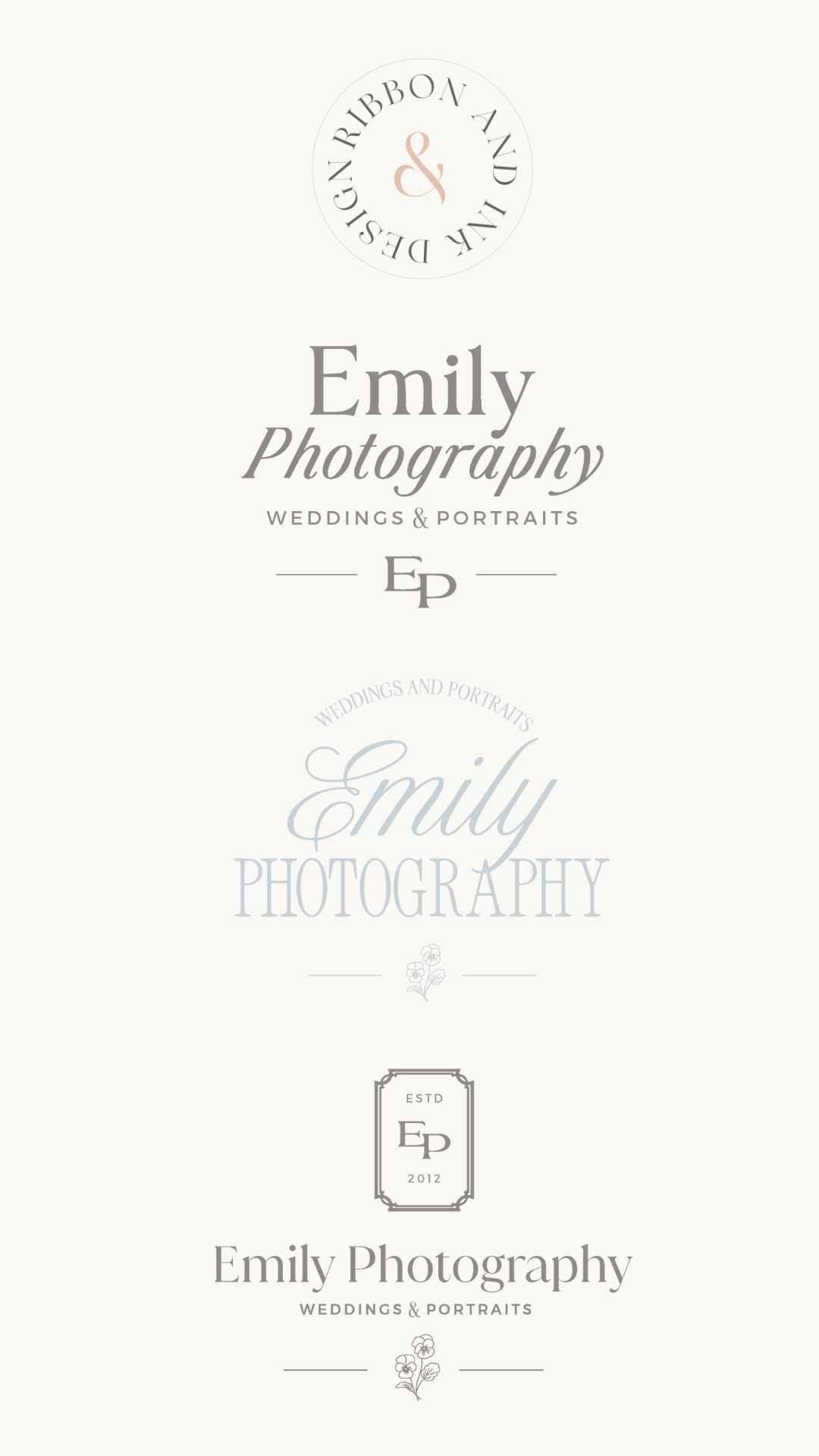 logo concepts / wedding photographer logo / feminine and romantic logo