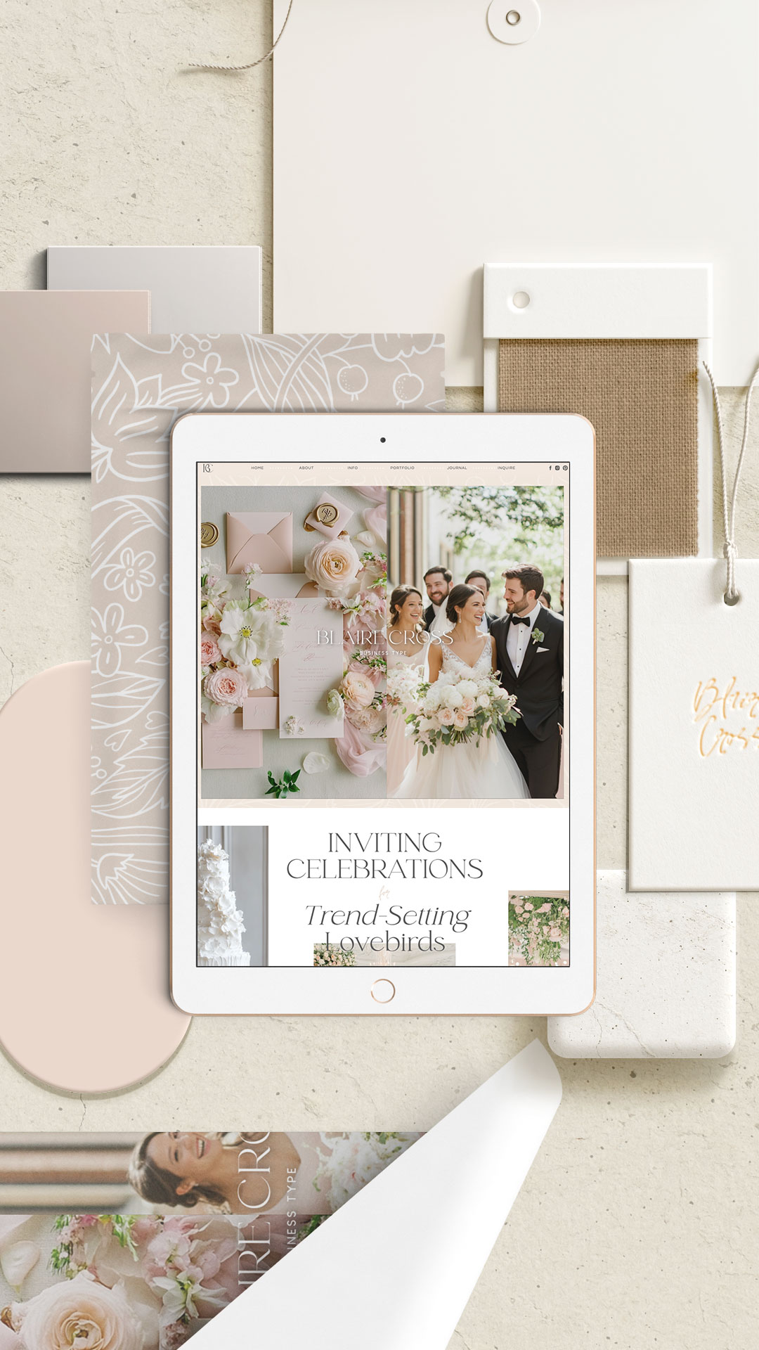 showit website template and semi custom branding for wedding businesses