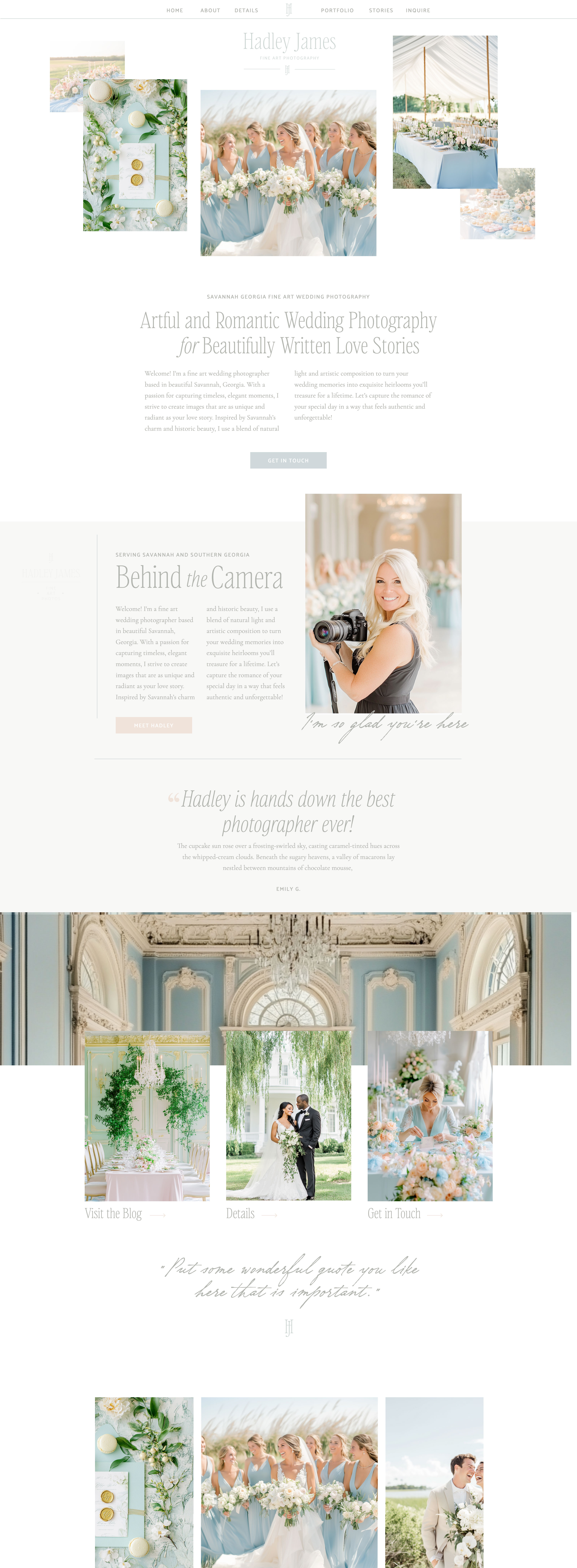 branding design for wedding photographers and planners / fine art showit website template