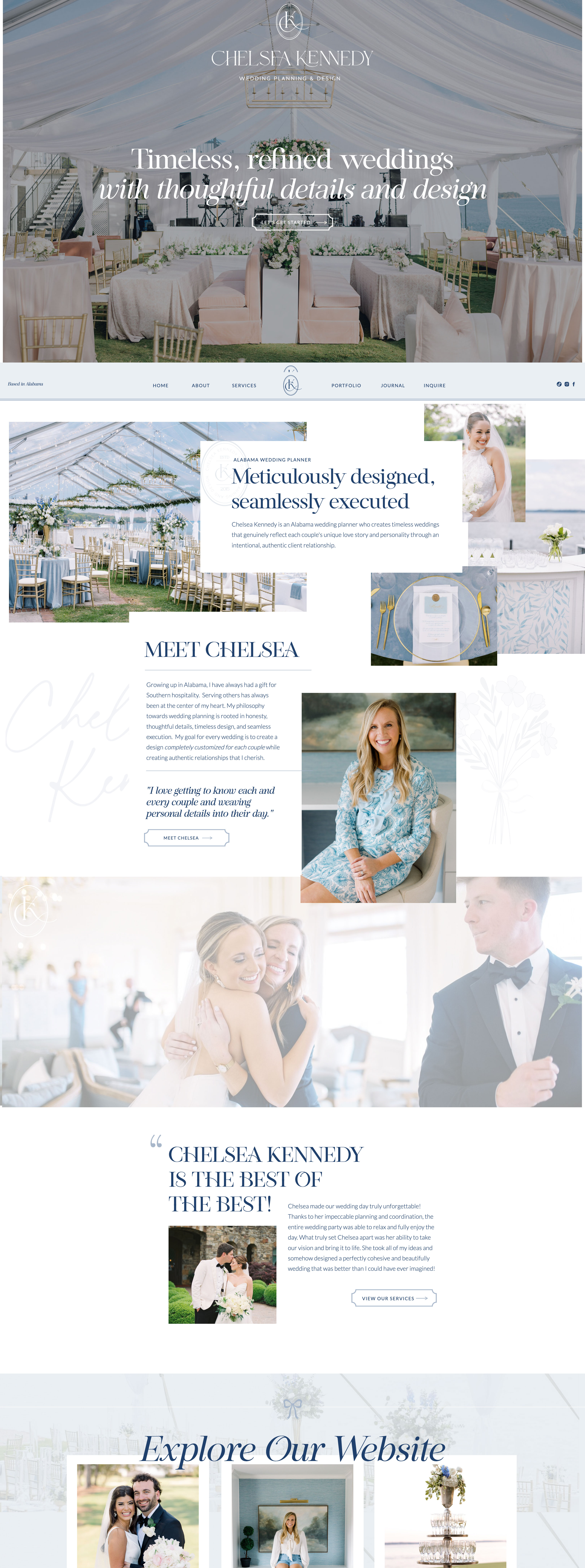 showit website / showit web design / wedding planner website