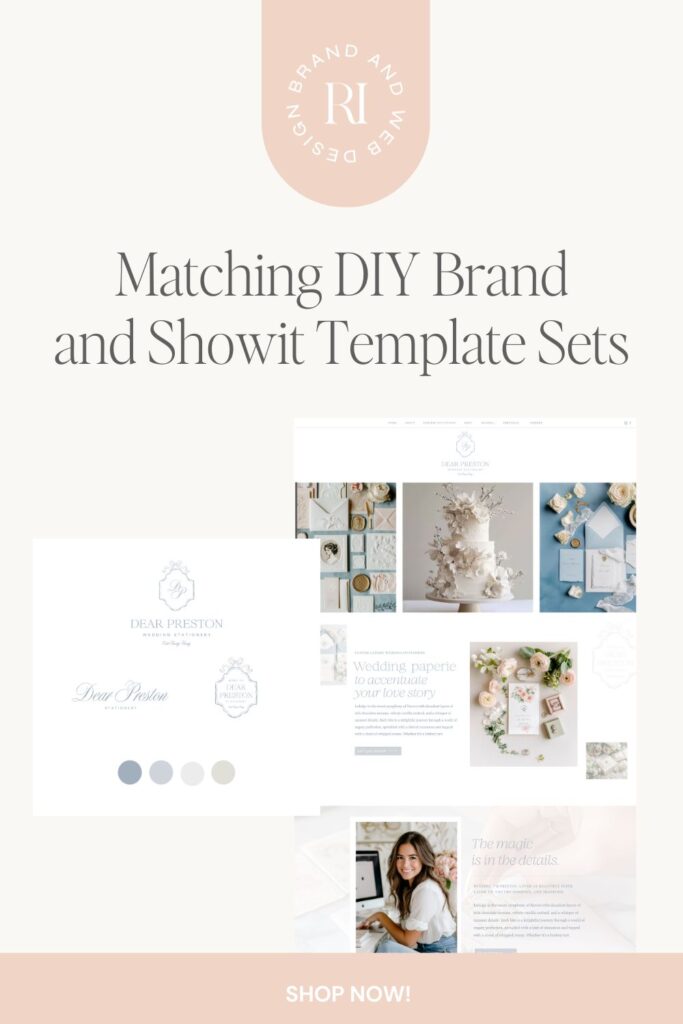 showit website template with shop for wedding stationery business