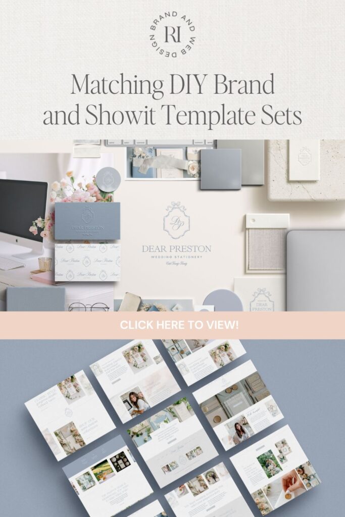 showit website template with shop for wedding stationery business