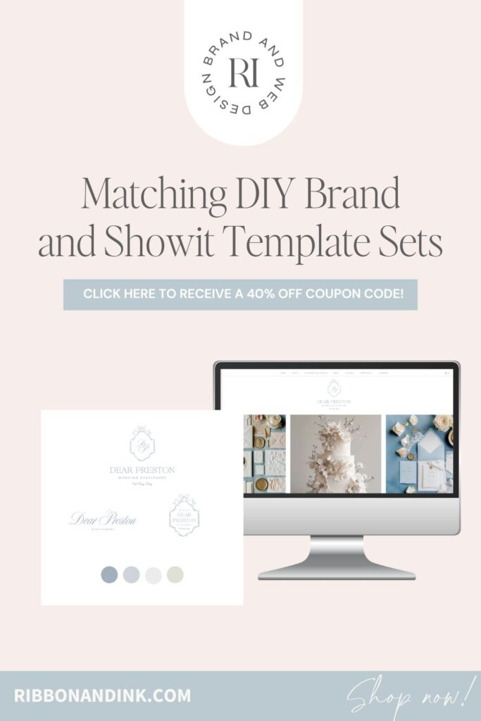 showit website template with shop for wedding stationery business