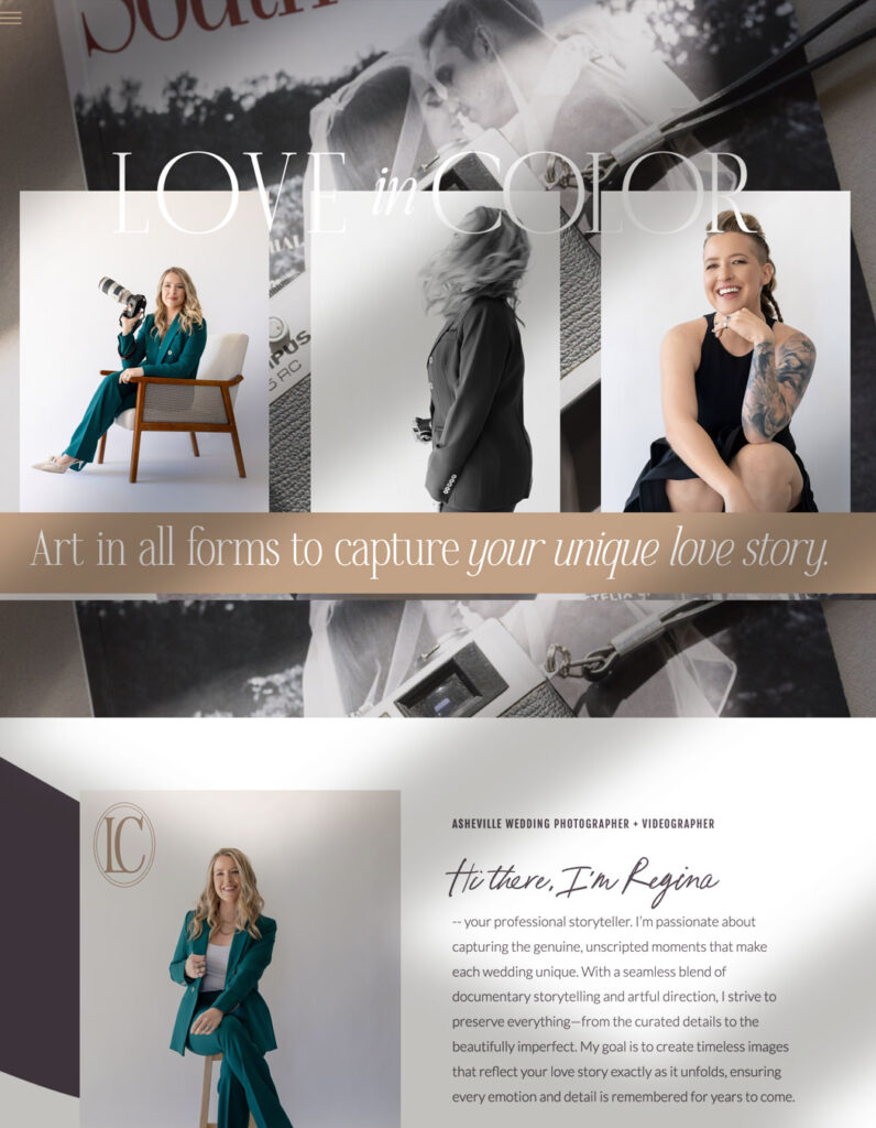 custom brand and Showit website for wedding photographer