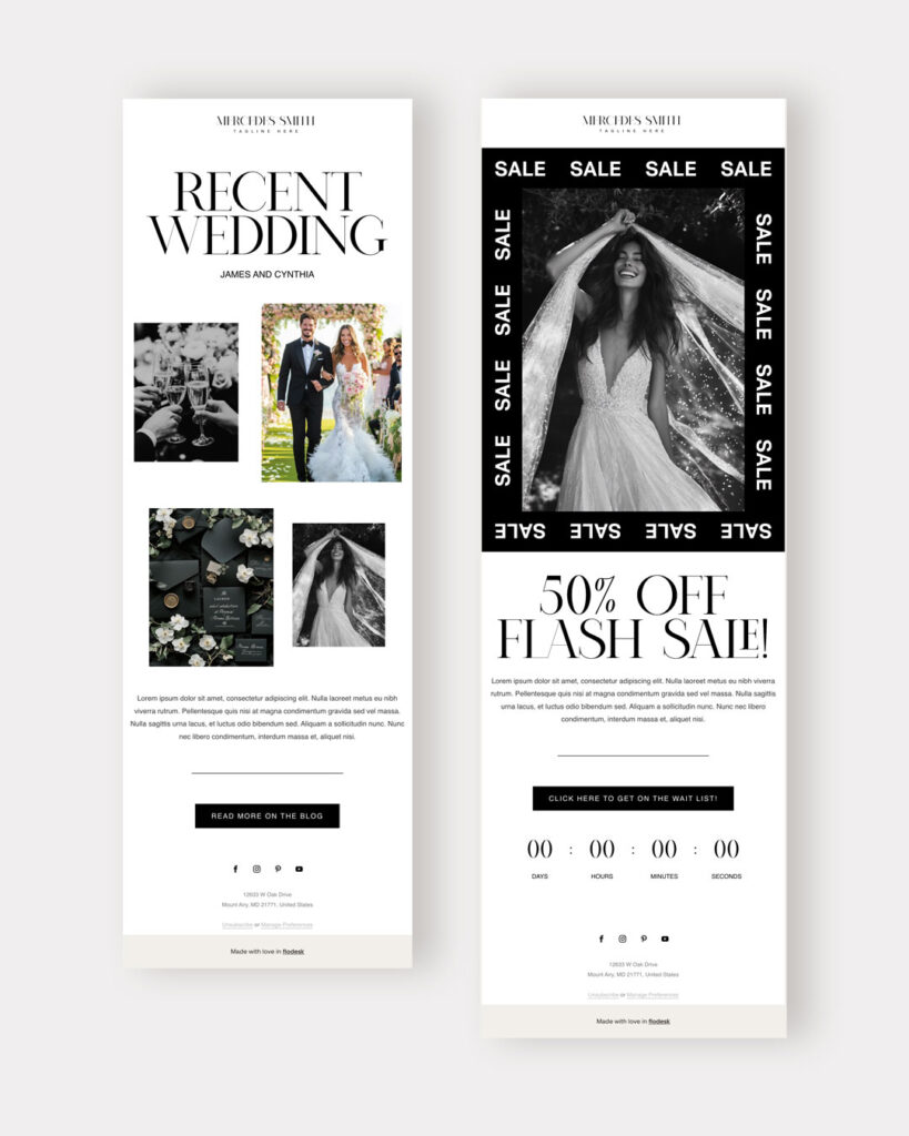 Email Marketing for Creatives | Do I Need a Newsletter? ; flodesk email marketing templates ; flodesk templates for wedding photographers, planners, pros