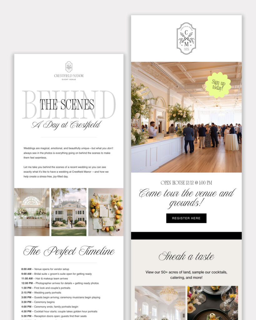 flodesk email templates for wedding pros