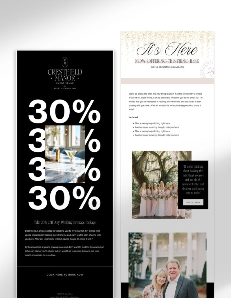 flodesk email templates for wedding pros