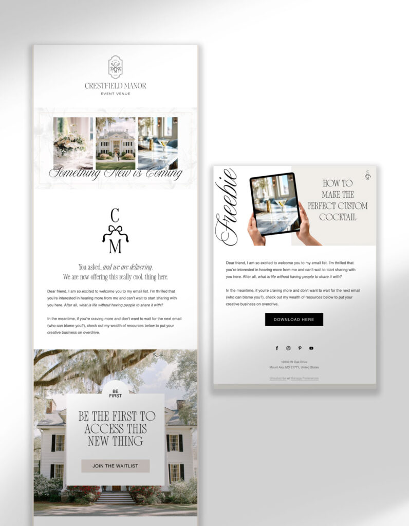 flodesk email templates for wedding pros