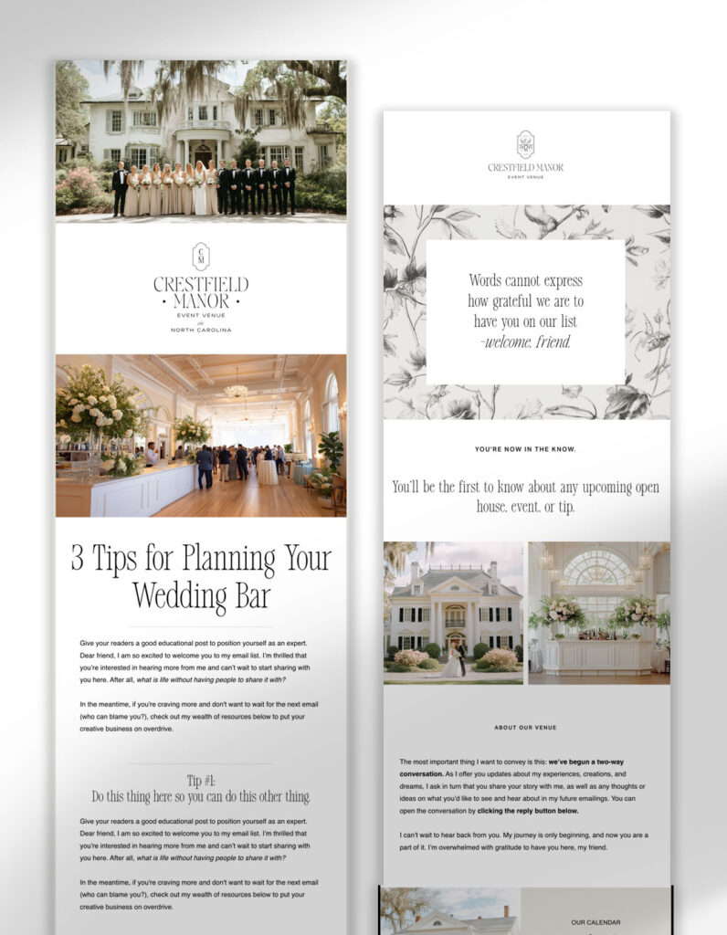 flodesk email templates for wedding pros