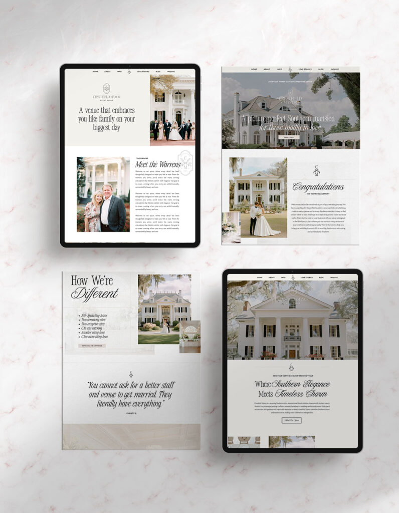 showit website template for wedding venue