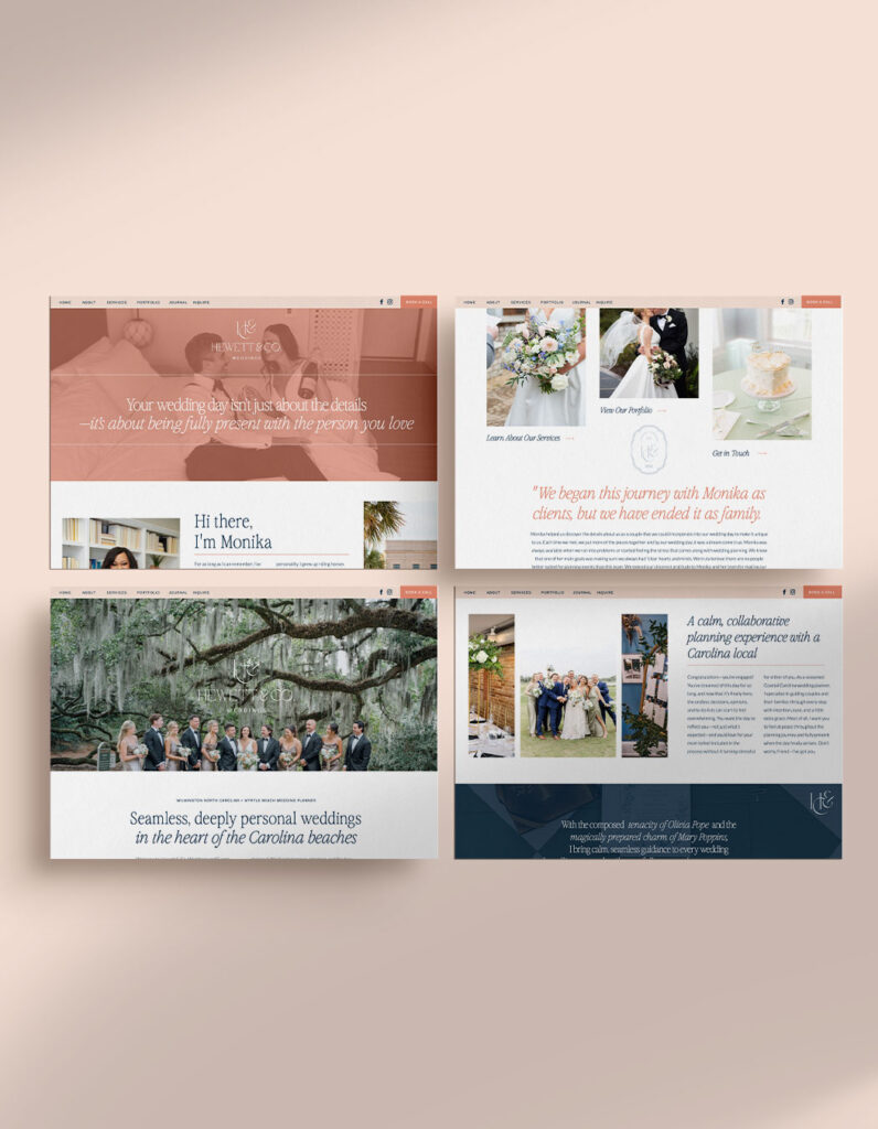 Custom Brand and Showit Website for Carolina Wedding Planner ; branding for wedding planners; Showit website for wedding planners; Showit template