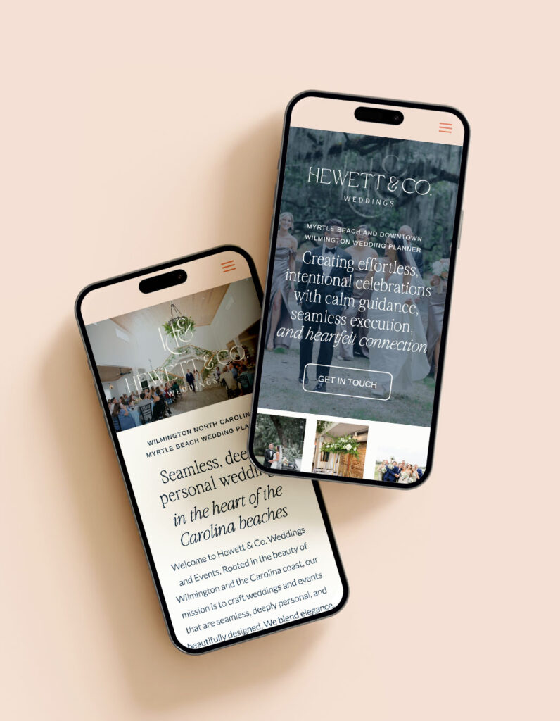 Custom Brand and Showit Website for Carolina Wedding Planner ; branding for wedding planners; Showit website for wedding planners; Showit template