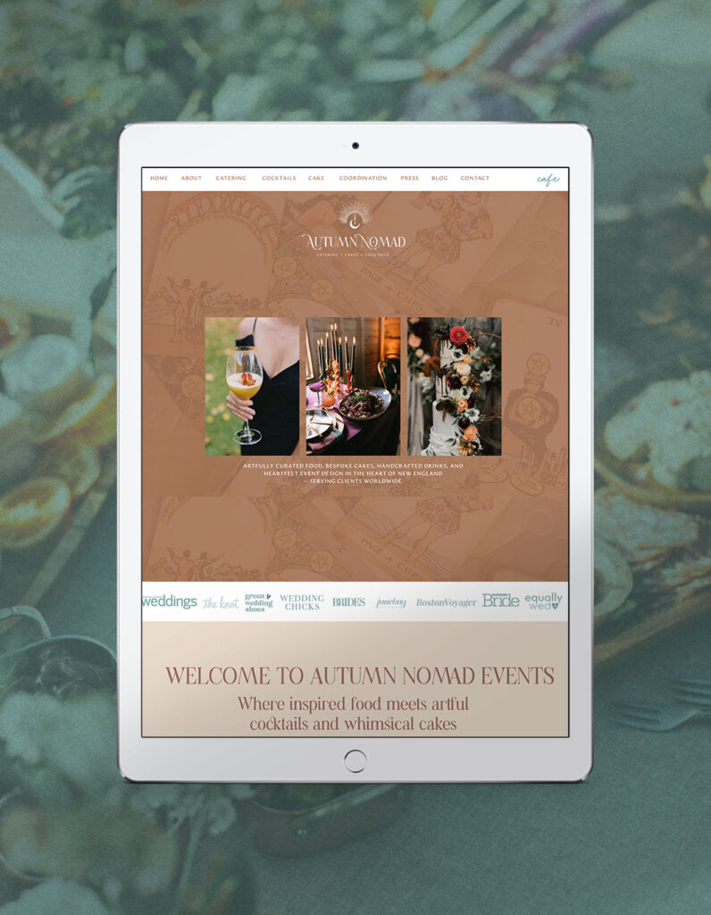 custom branding and showit website for wedding caterer