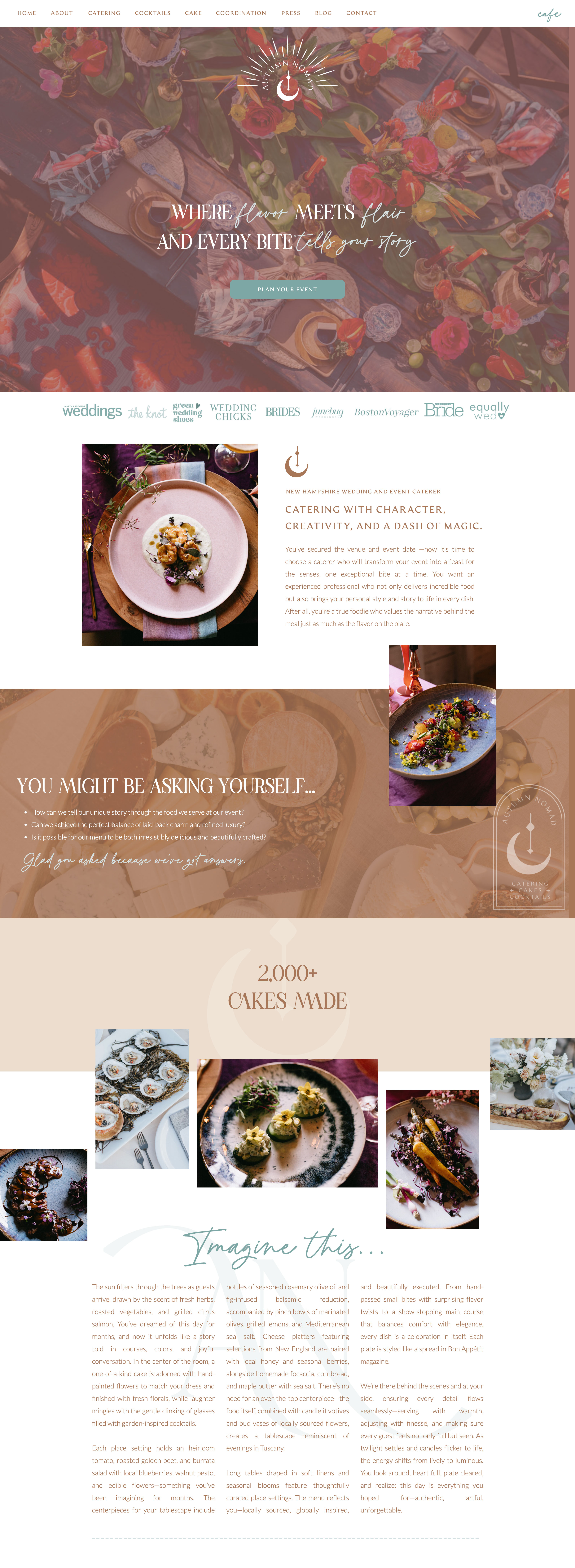 custom branding and showit website for wedding caterer